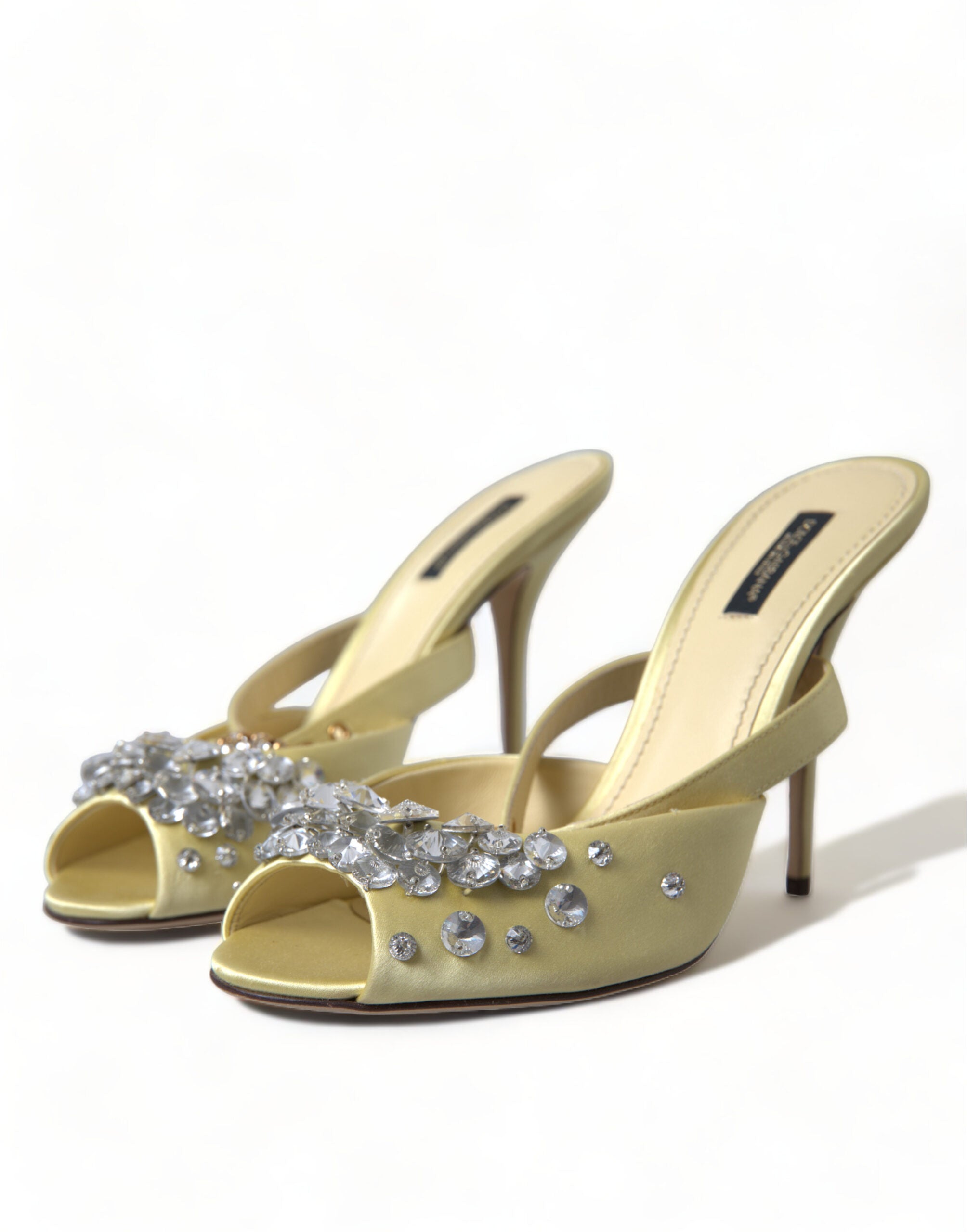 Dolce &amp; Gabbana – Seidensandalen mit Kristallverzierung