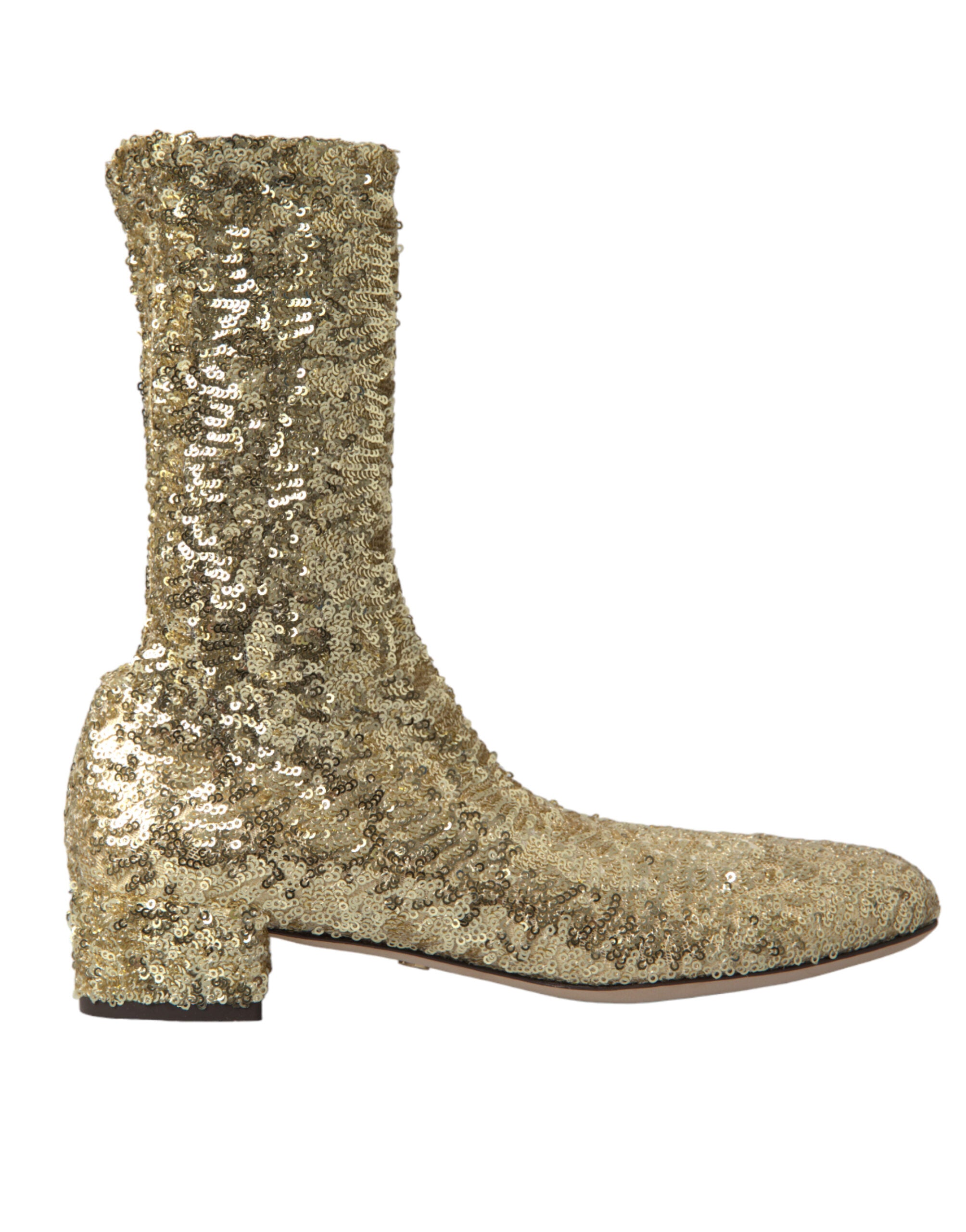 Dolce &amp; Gabbana – Elegante, wadenhohe goldene Stiefel, exklusives Design