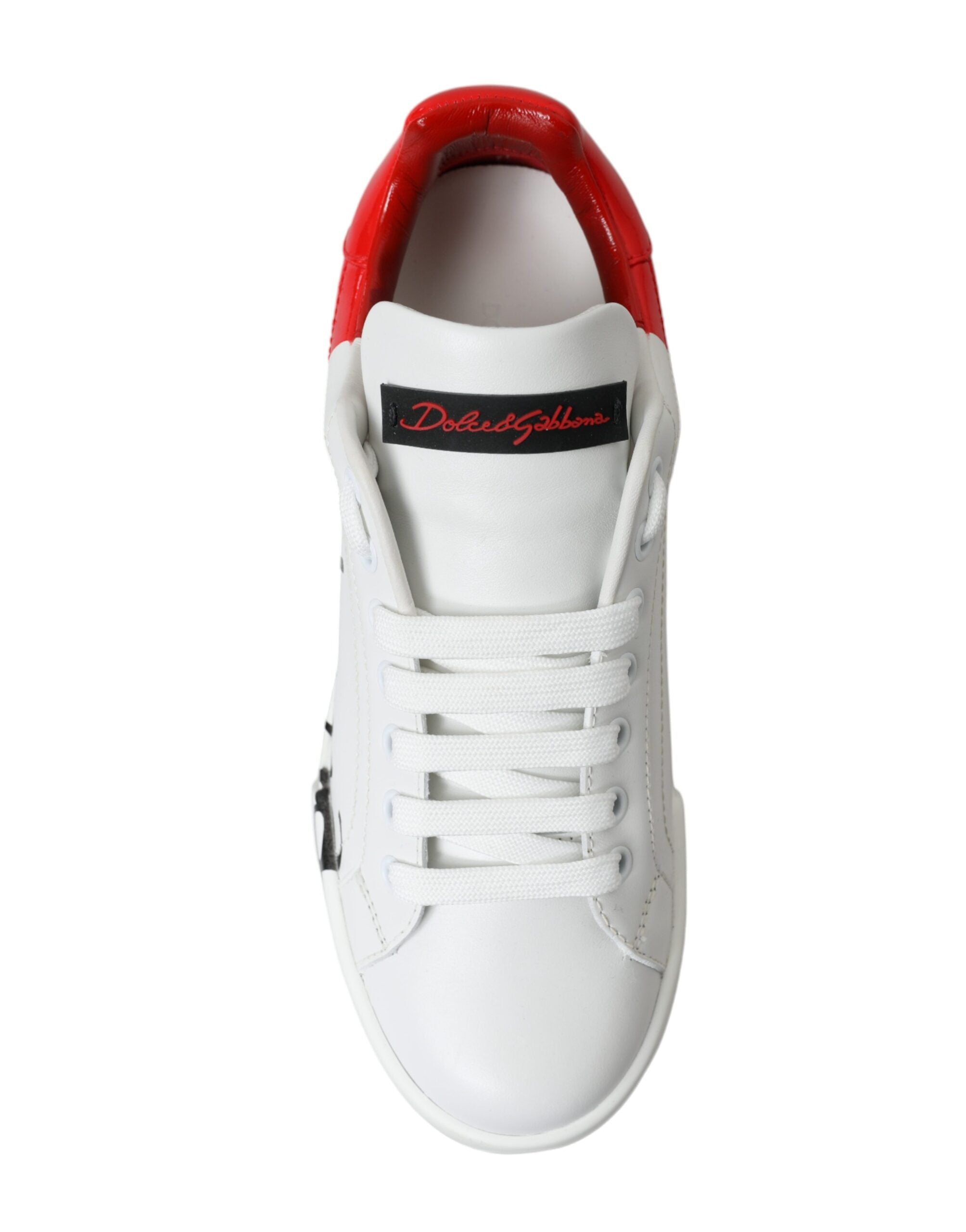 Dolce &amp; Gabbana Elegante Portofino-Sneakers aus weißem Leder