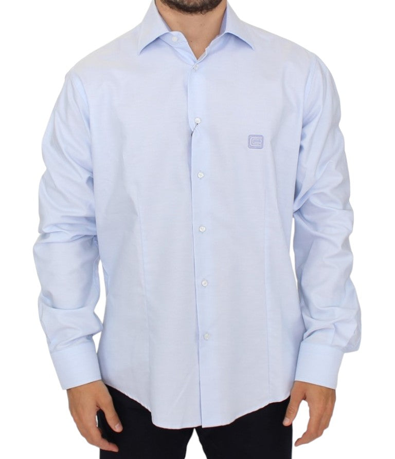 Cavalli Elegantes hellblaues italienisches Baumwollhemd