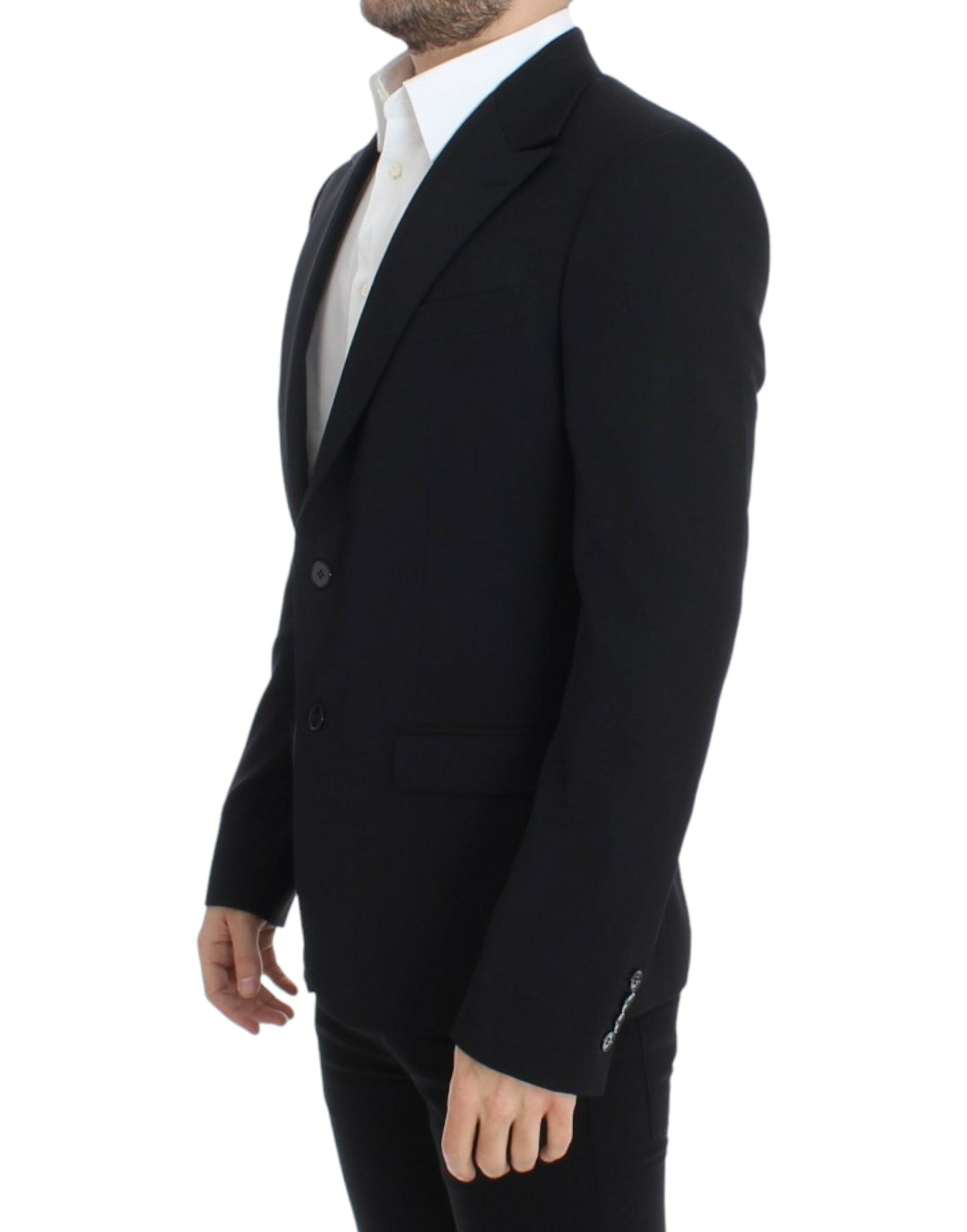 Dolce &amp; Gabbana Eleganter Slim Fit Blazer aus schwarzer Wolle