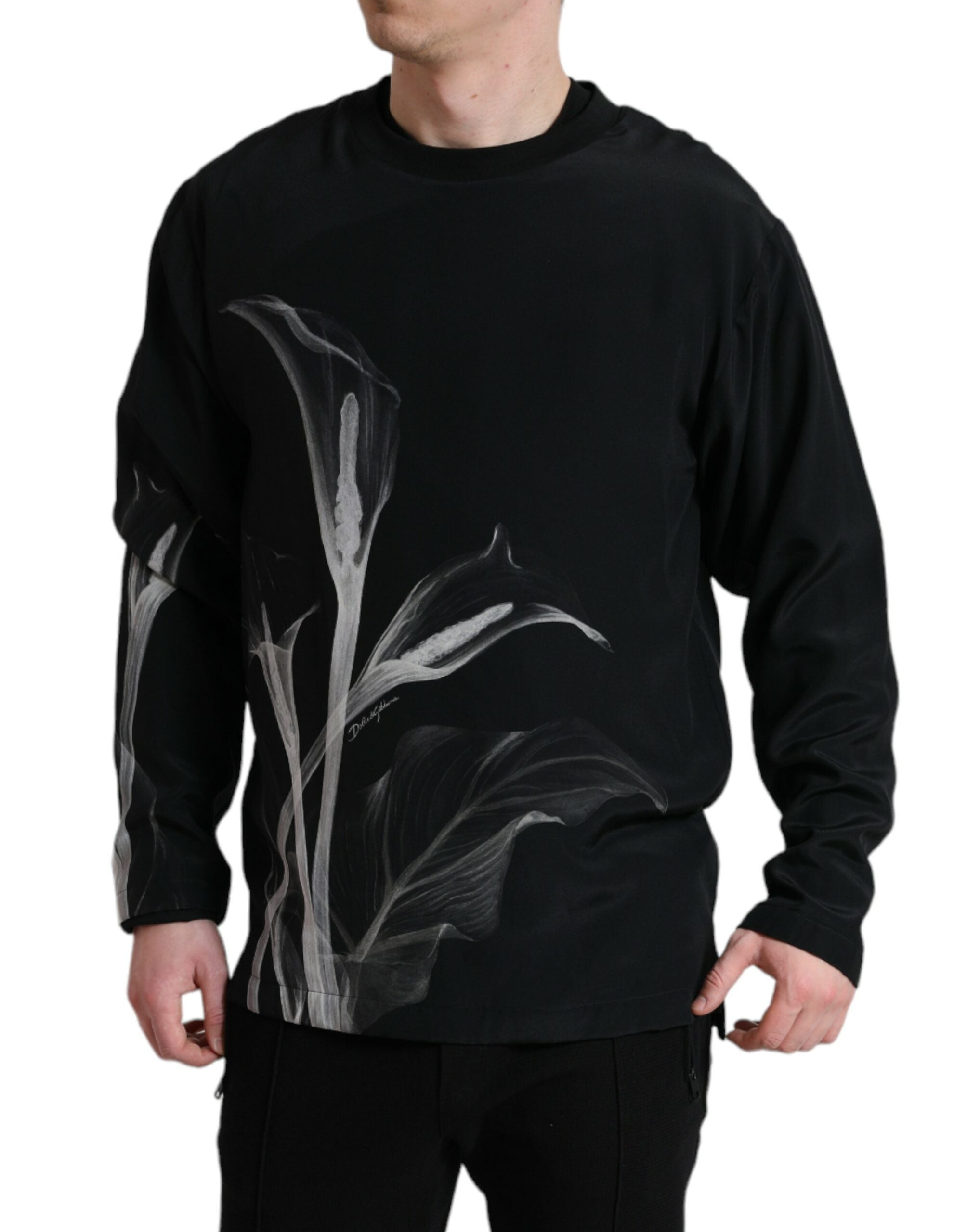 Dolce &amp; Gabbana Seidenpullover mit Rundhalsausschnitt und Blumenmuster