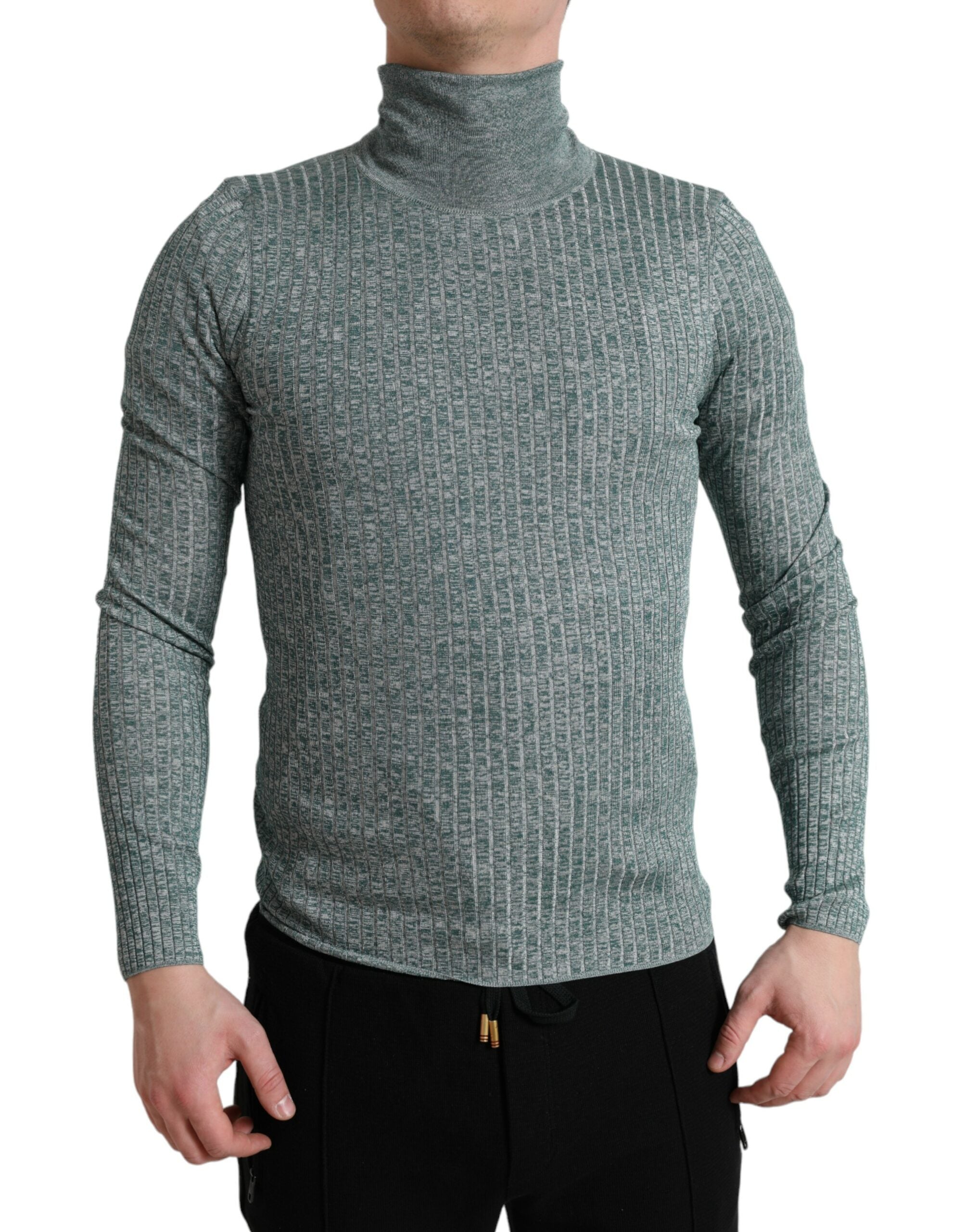 Dolce &amp; Gabbana Eleganter grüner Rollkragenpullover