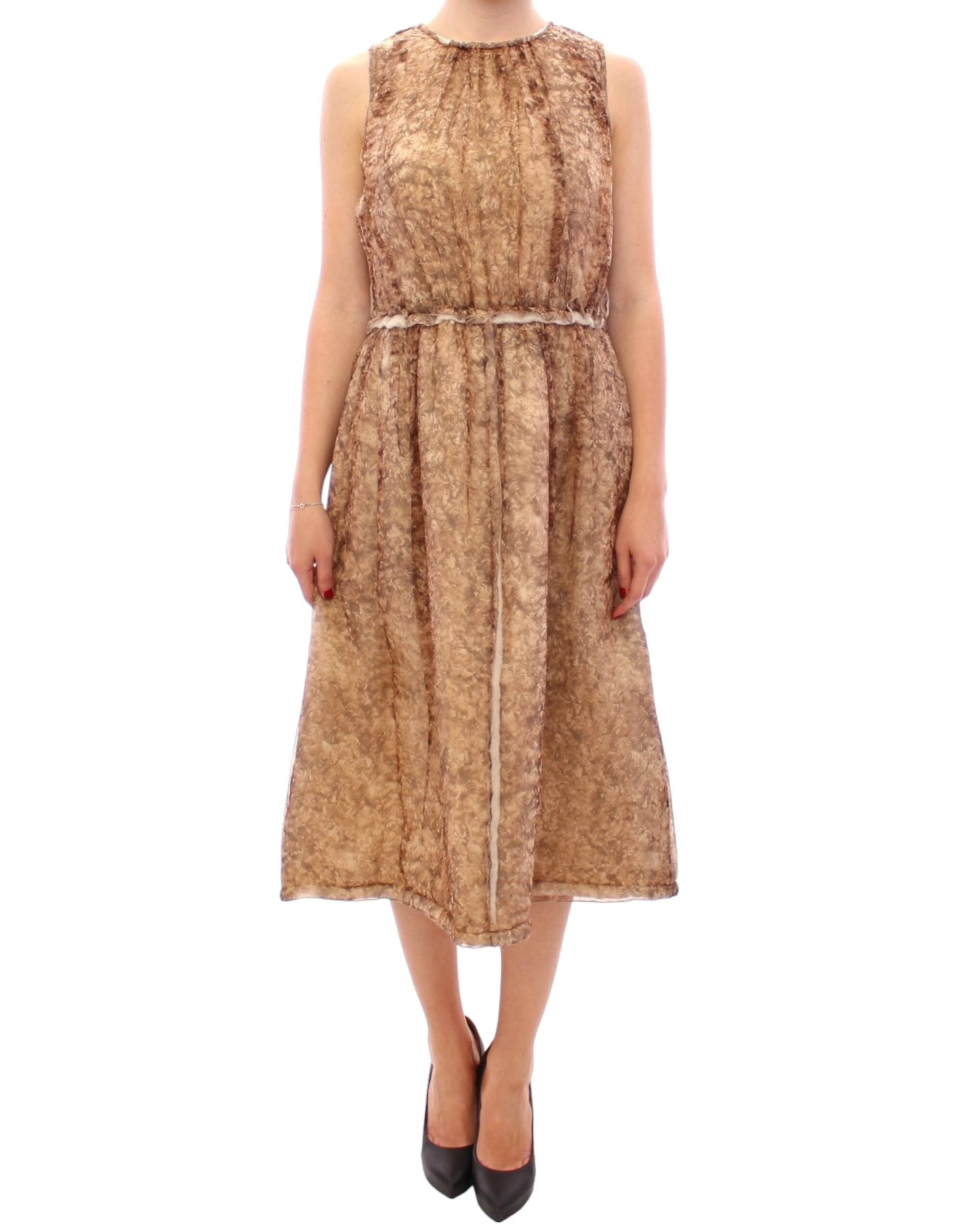 Dolce &amp; Gabbana Elegantes ärmelloses knielanges Seidenkleid