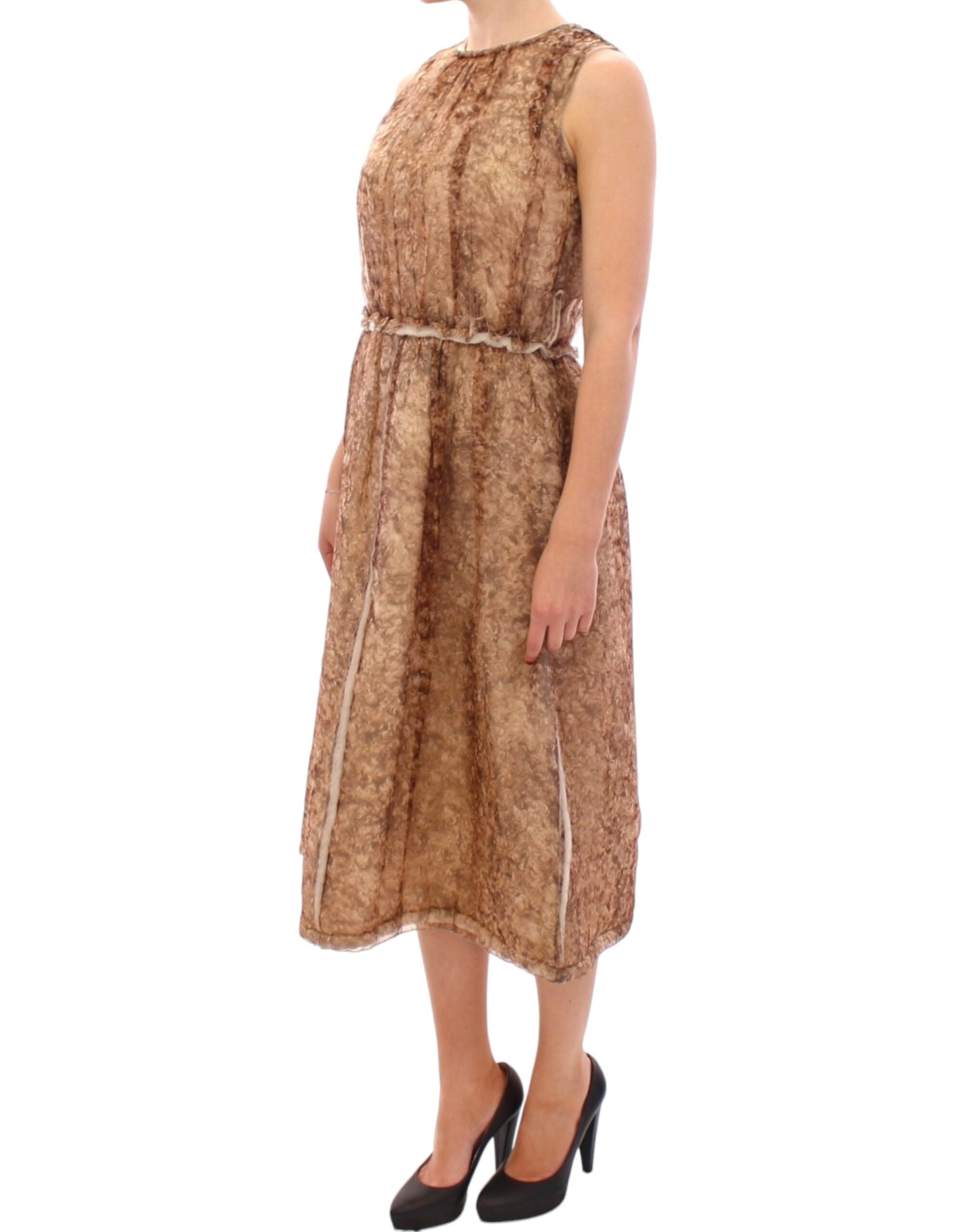 Dolce &amp; Gabbana Elegantes ärmelloses knielanges Seidenkleid