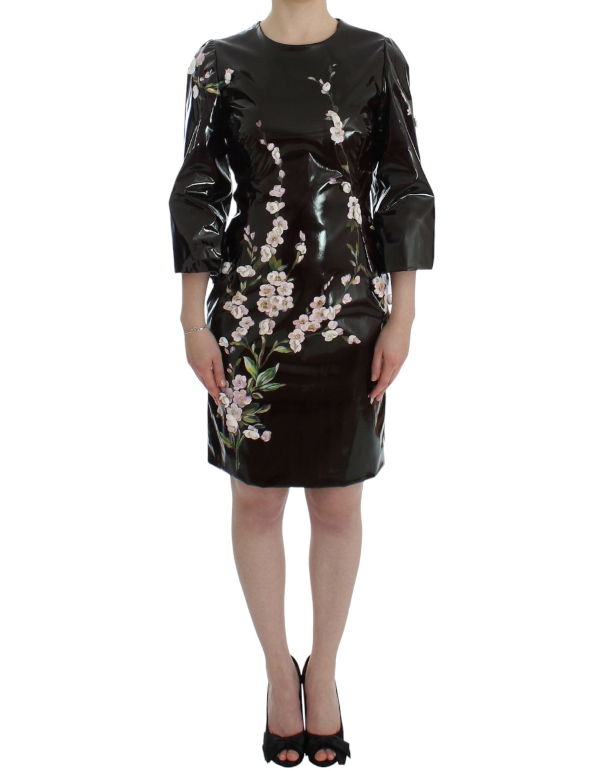 Dolce &amp; Gabbana Elegantes Cocktailkleid im Etui-Stil mit Blumenmuster