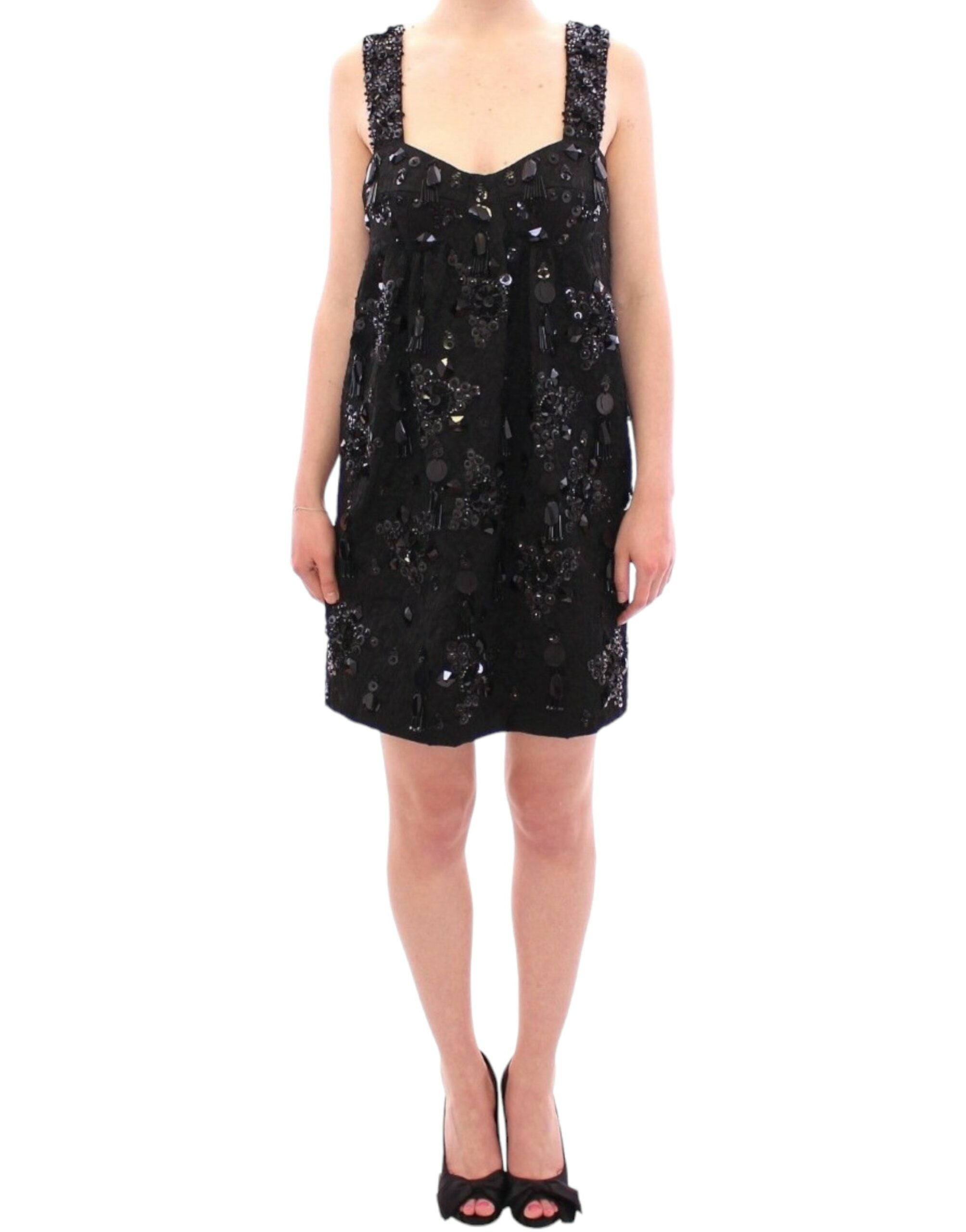 Dolce &amp; Gabbana – Elegantes Mini-Etuikleid mit Pailletten und Blumenmuster