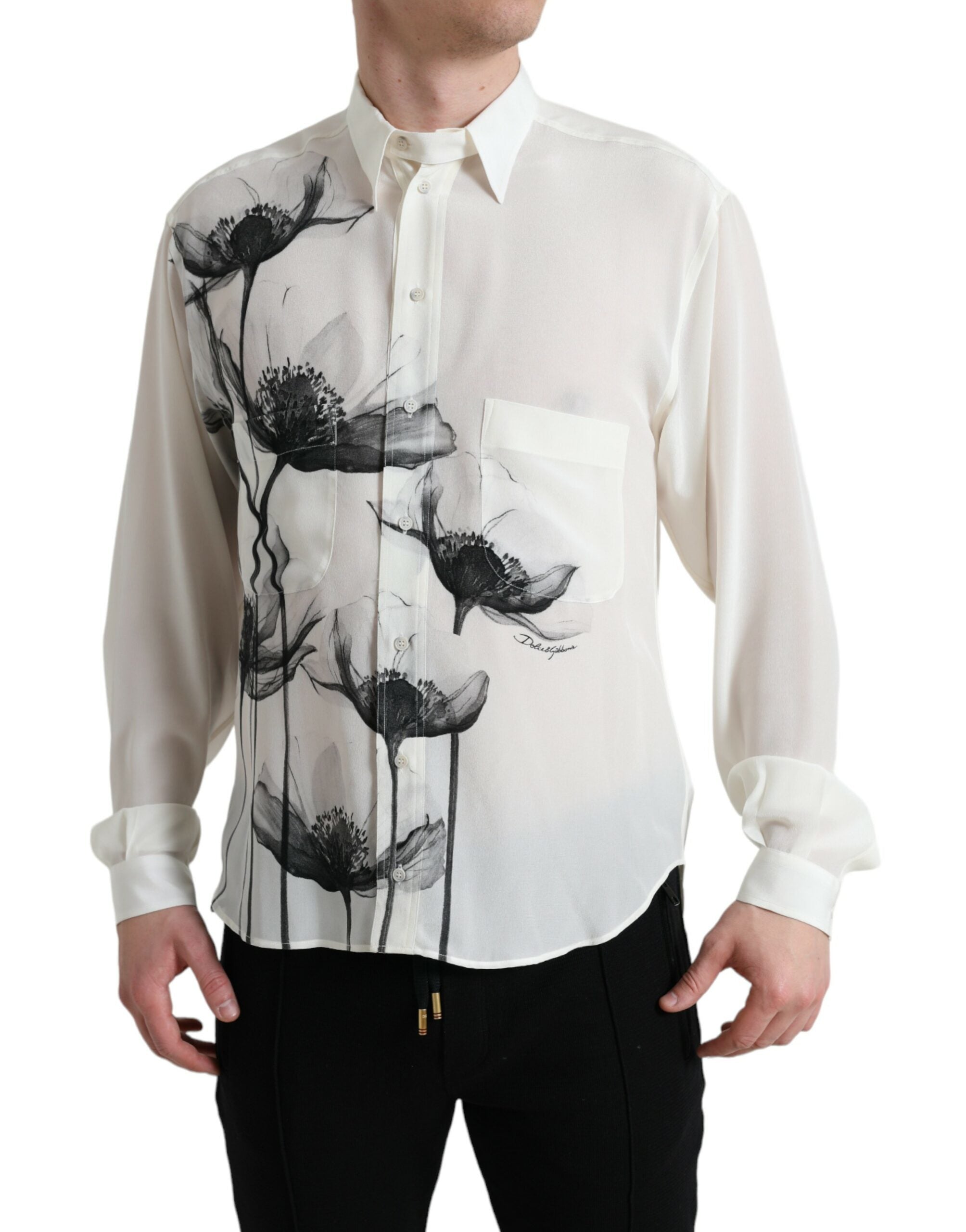 Dolce &amp; Gabbana Elegantes Seidenhemd mit Blumenmuster
