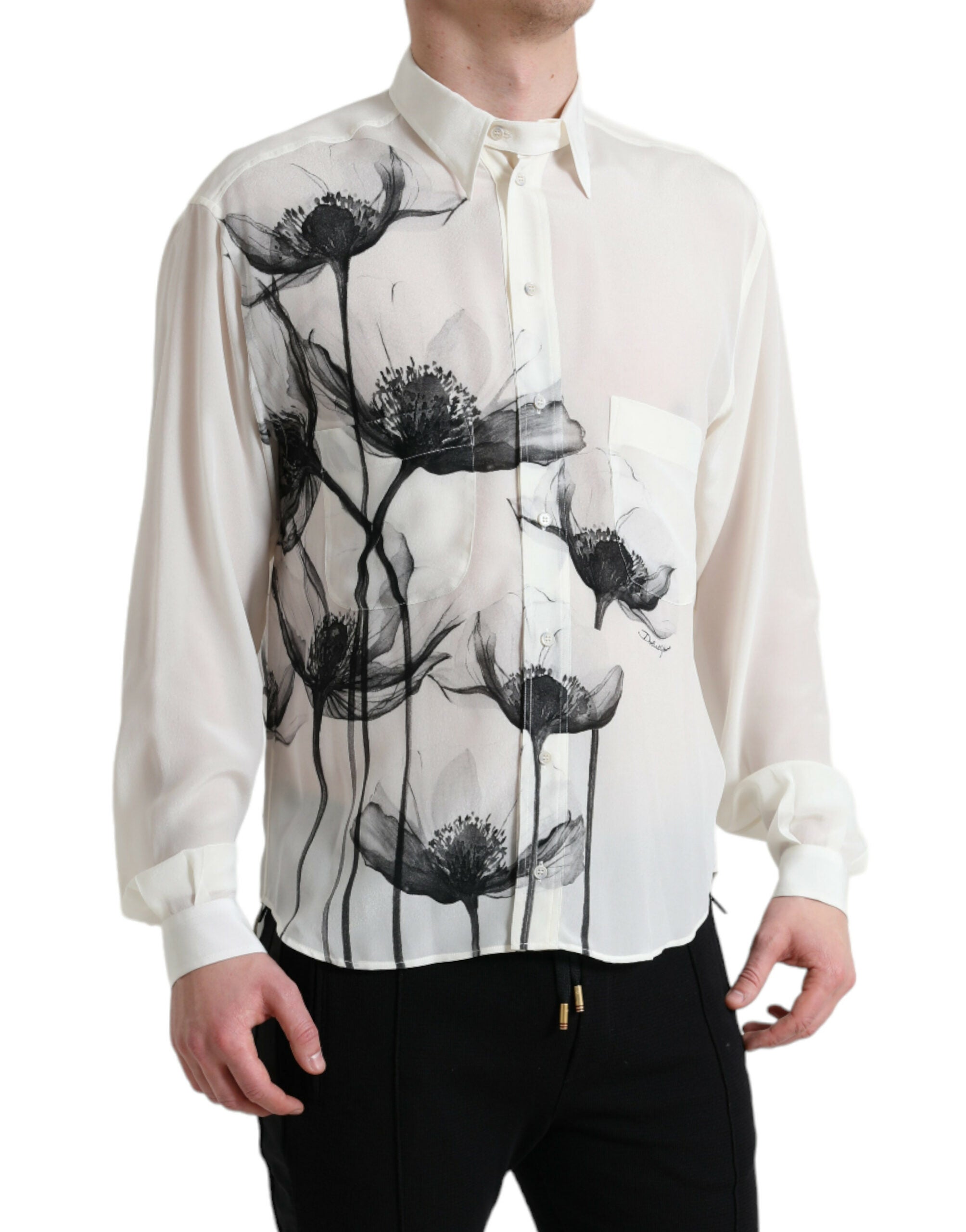 Dolce &amp; Gabbana Elegantes Seidenhemd mit Blumenmuster
