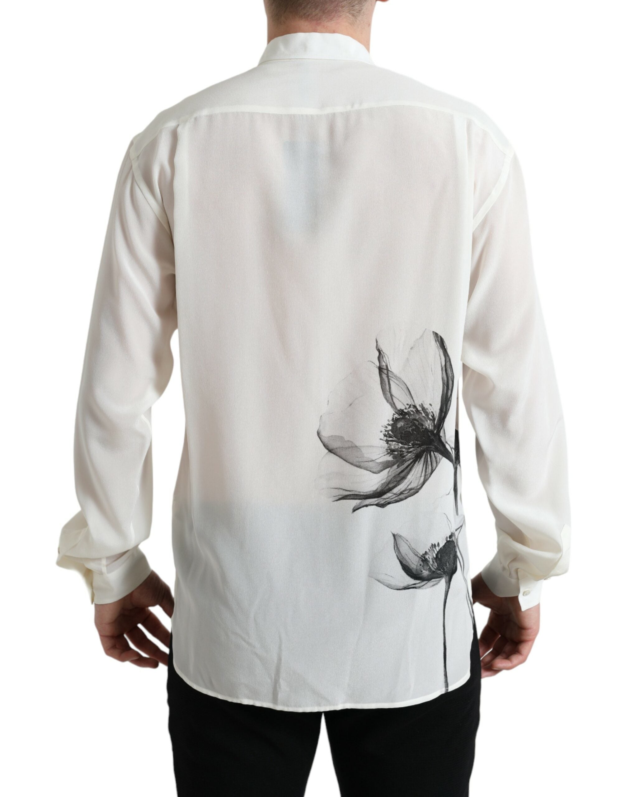 Dolce &amp; Gabbana Elegantes Seidenhemd mit Blumenmuster