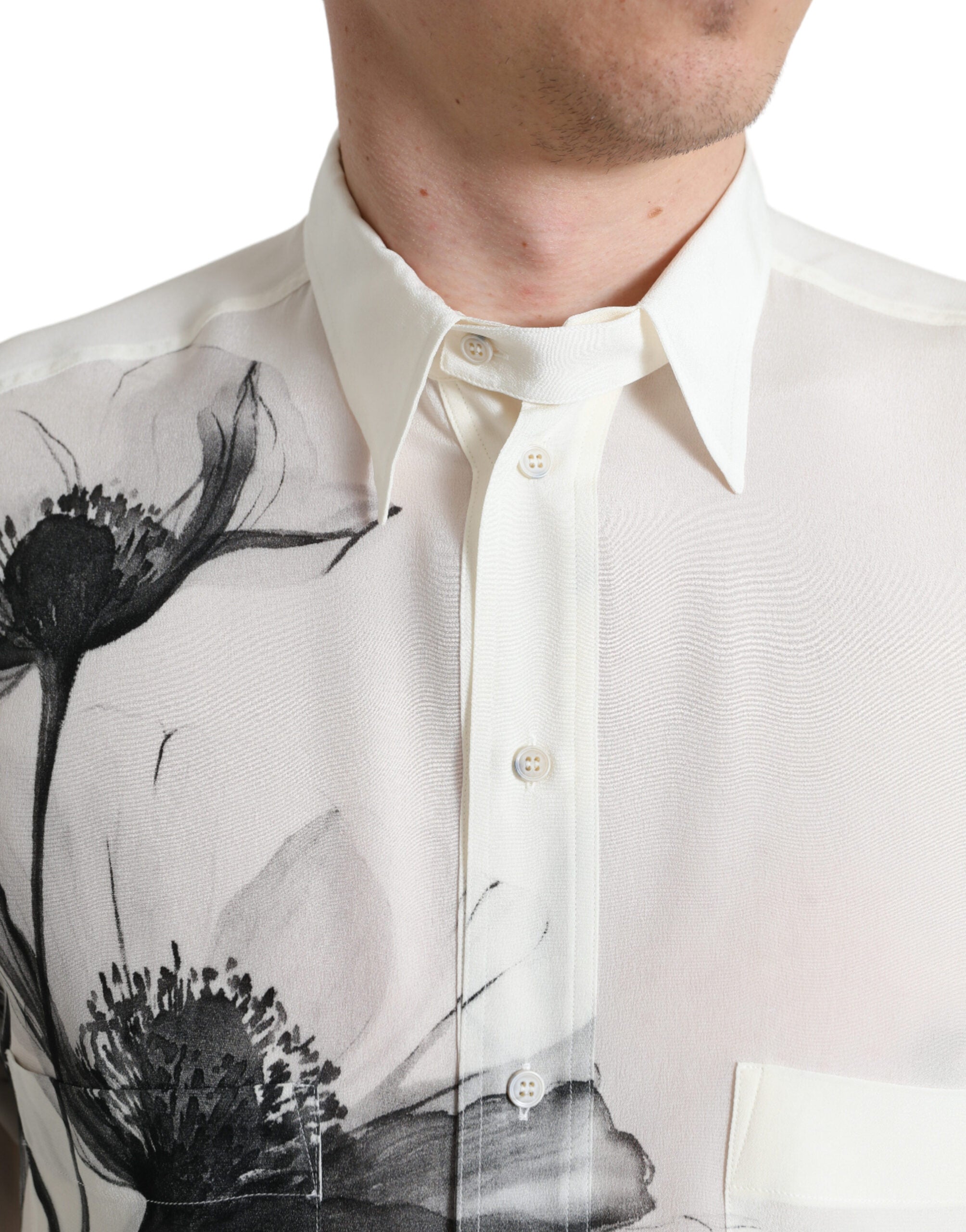 Dolce &amp; Gabbana Elegantes Seidenhemd mit Blumenmuster