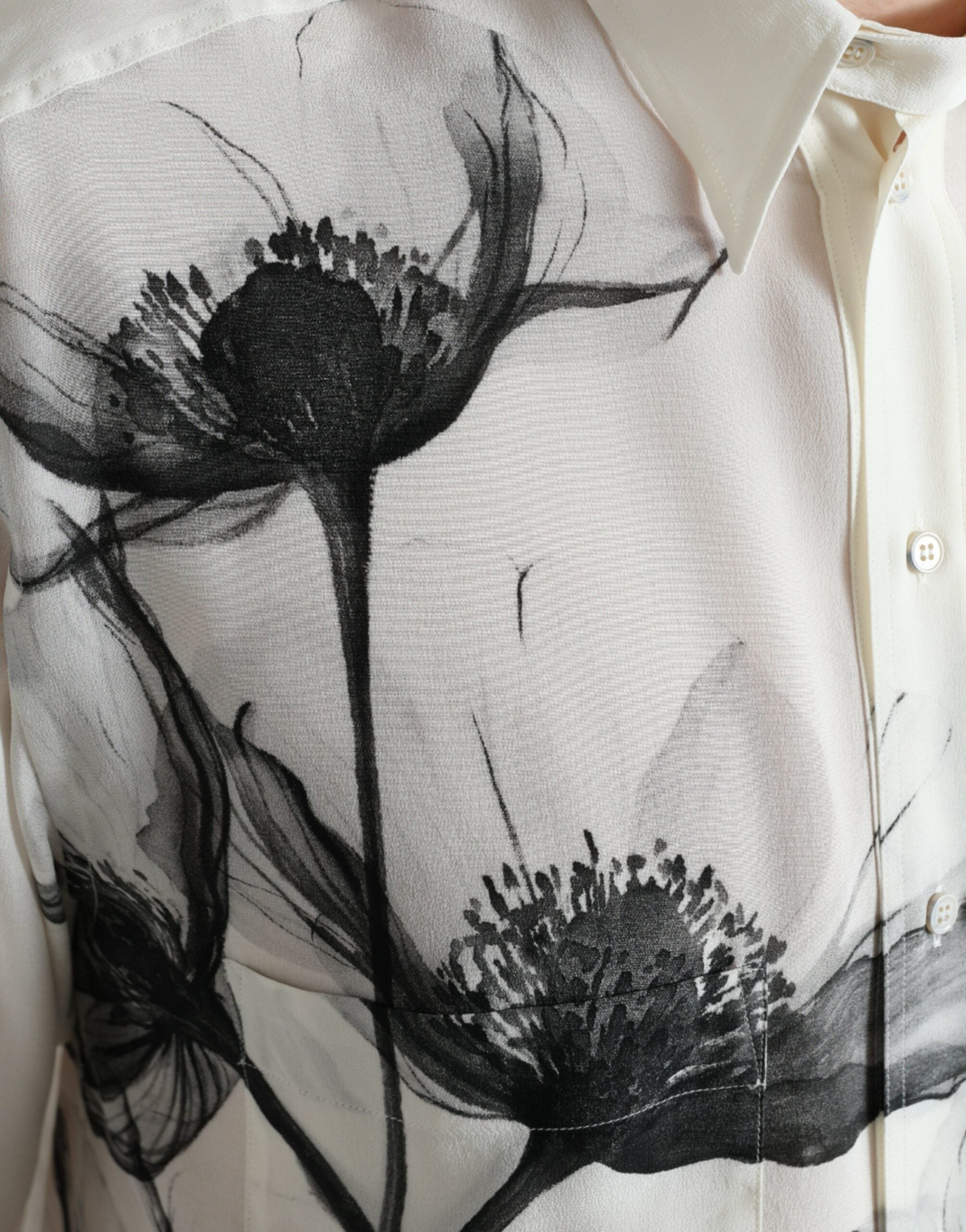 Dolce &amp; Gabbana Elegantes Seidenhemd mit Blumenmuster