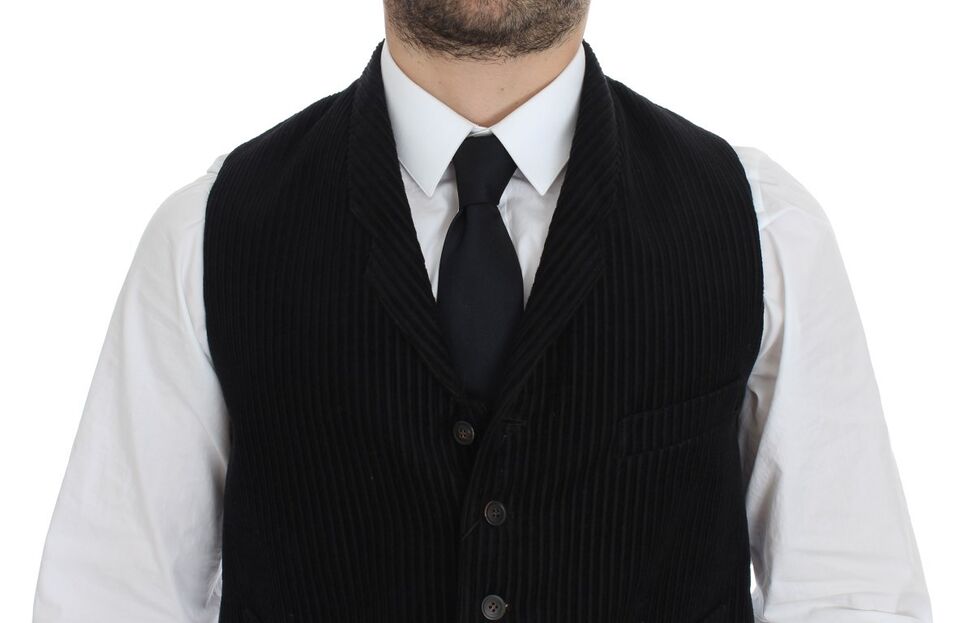 Dolce &amp; Gabbana Elegante schwarze Manchester-Weste