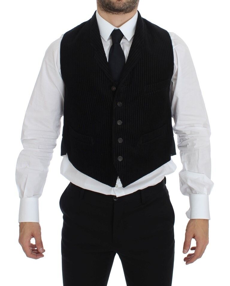 Dolce &amp; Gabbana Elegante schwarze Manchester-Weste