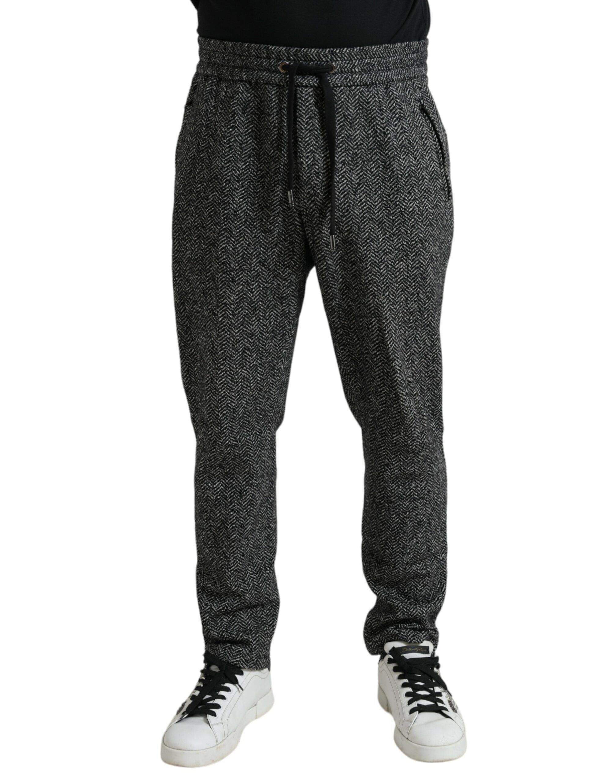 Dolce & Gabbana Dark Gray Fantasy Cotton Men Sweatpants Pants