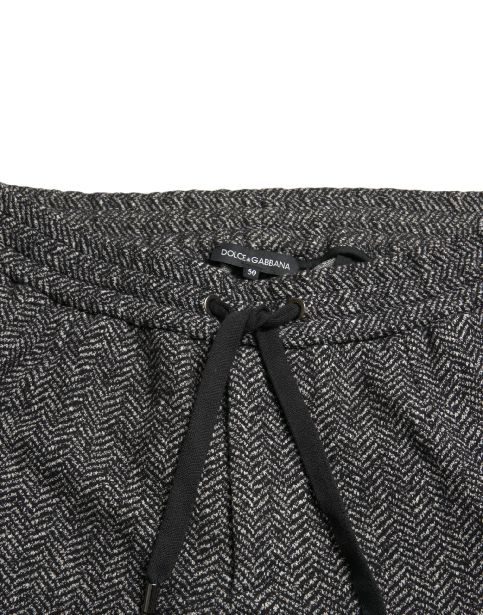 Dolce & Gabbana Dark Gray Fantasy Cotton Men Sweatpants Pants