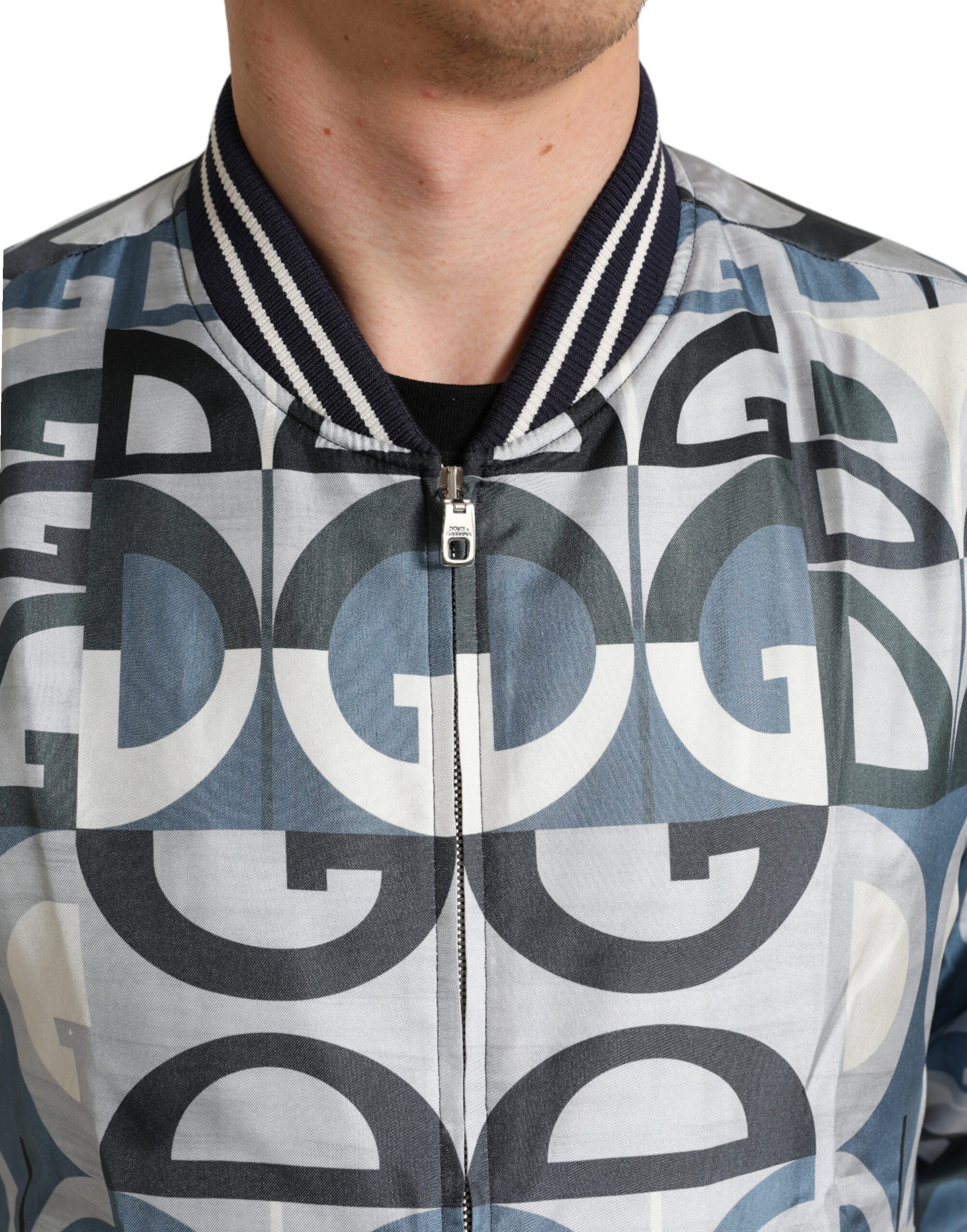 Jachetă bomber din mătase multicoloră Dolce &amp; Gabbana - Eleganță clasică