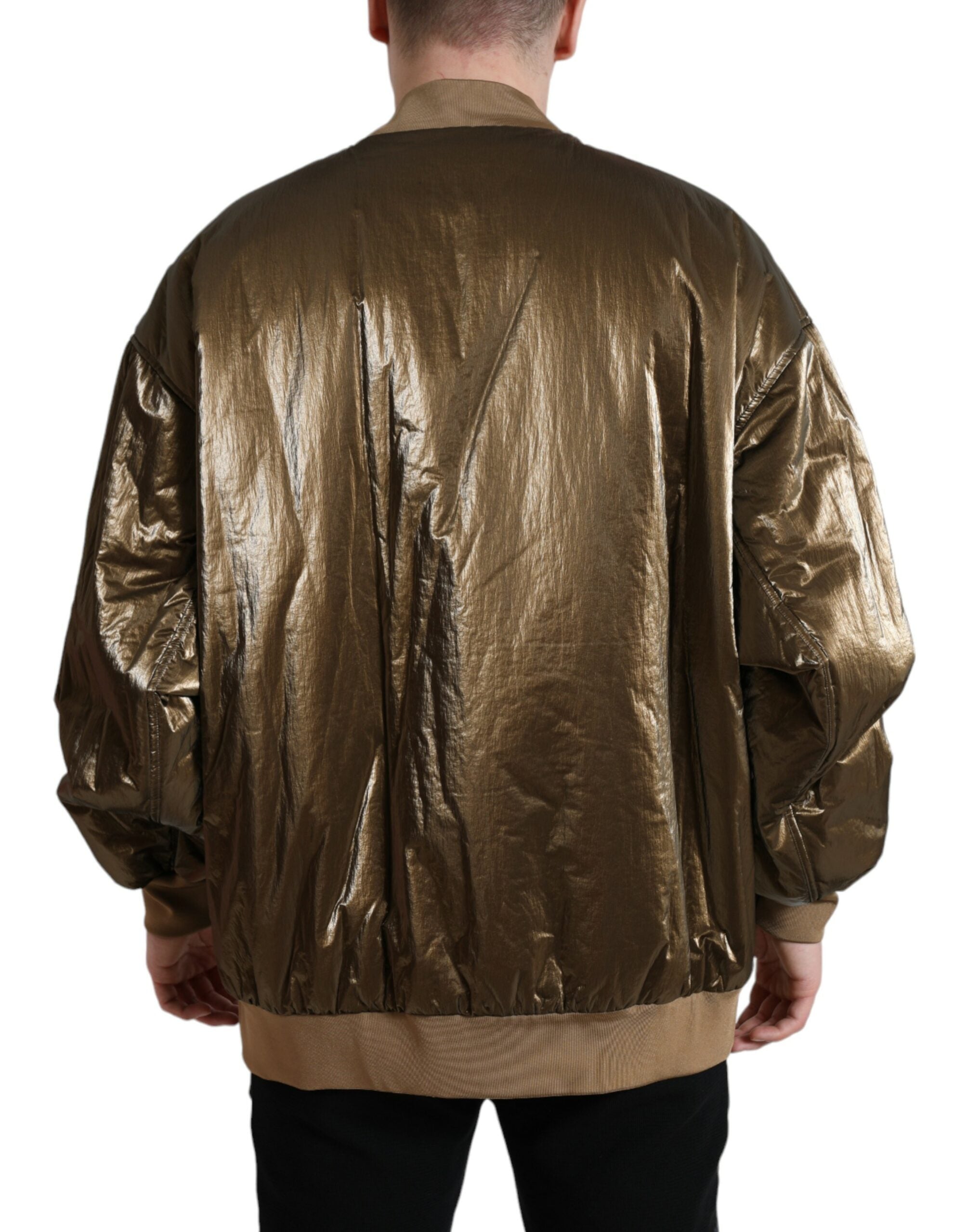 Dolce &amp; Gabbana Elegante Bomberjacke in Bronze
