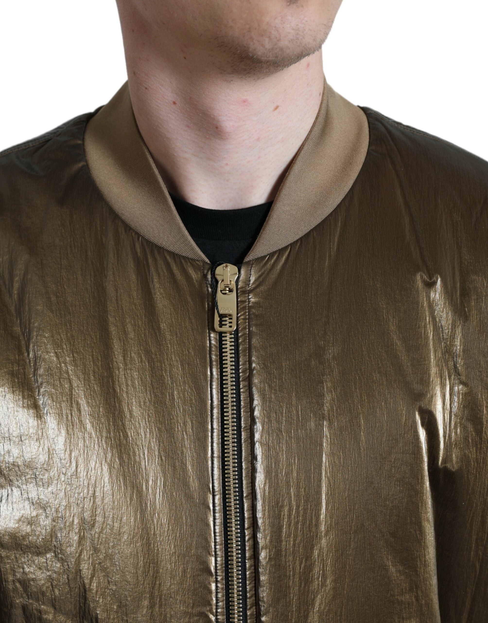 Dolce &amp; Gabbana Elegante Bomberjacke in Bronze
