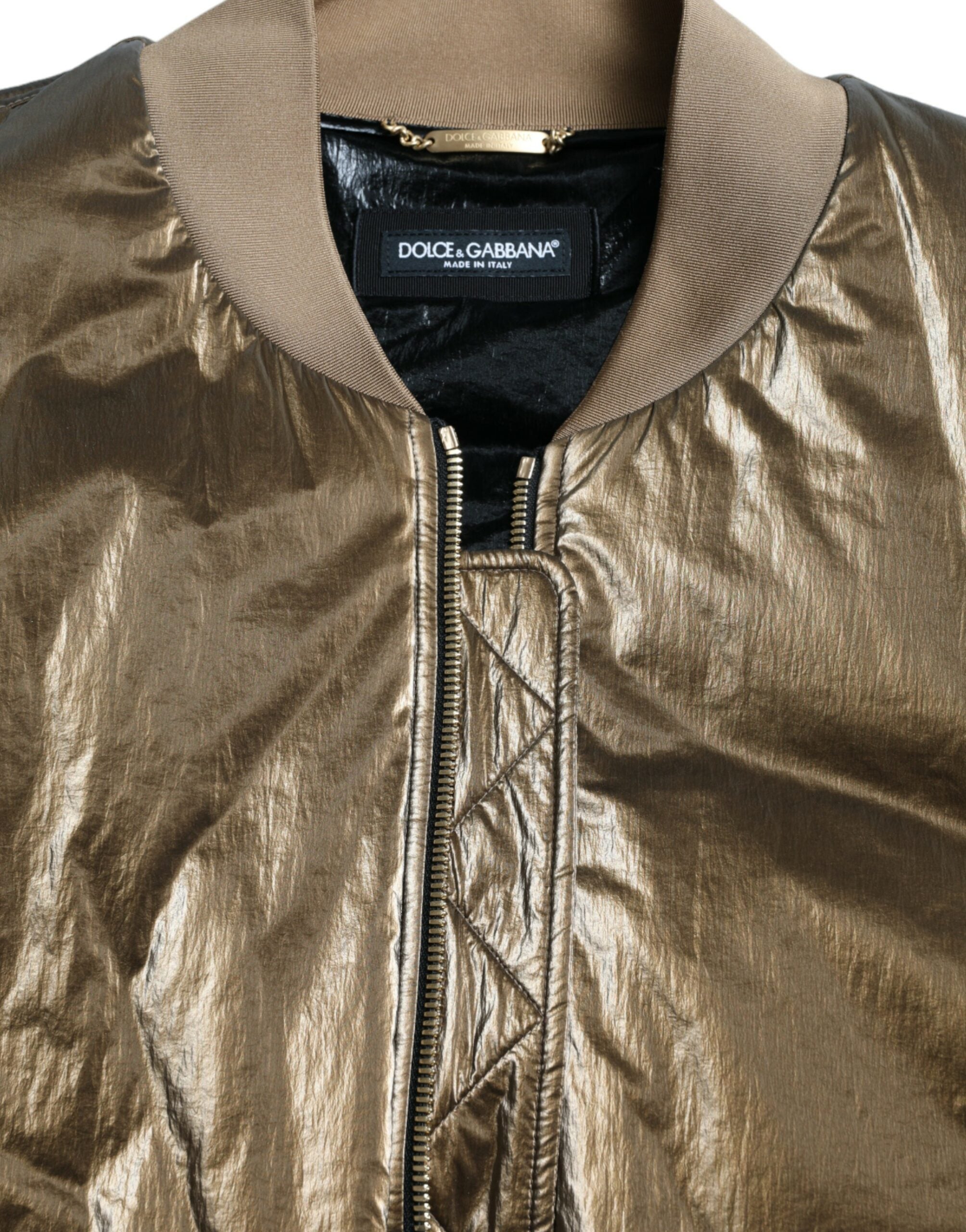 Dolce &amp; Gabbana Elegante Bomberjacke in Bronze