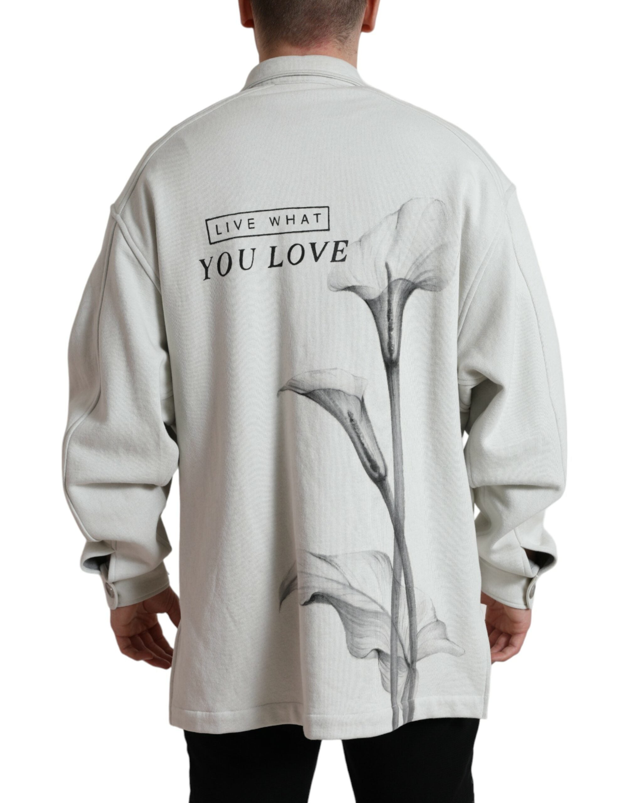 Dolce &amp; Gabbana Elegante Baumwolljacke mit Blumenmuster auf der Rückseite