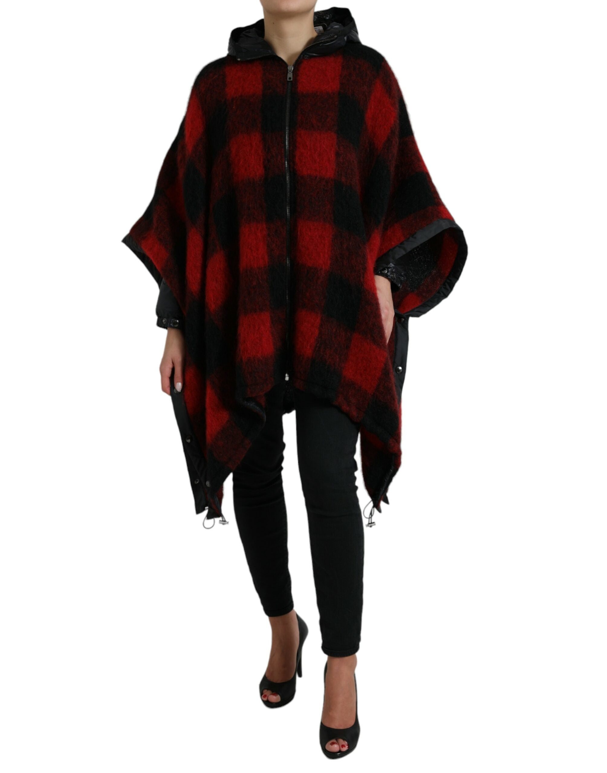 Dolce &amp; Gabbana – Elegante Ponchojacke mit Buffalo-Karomuster