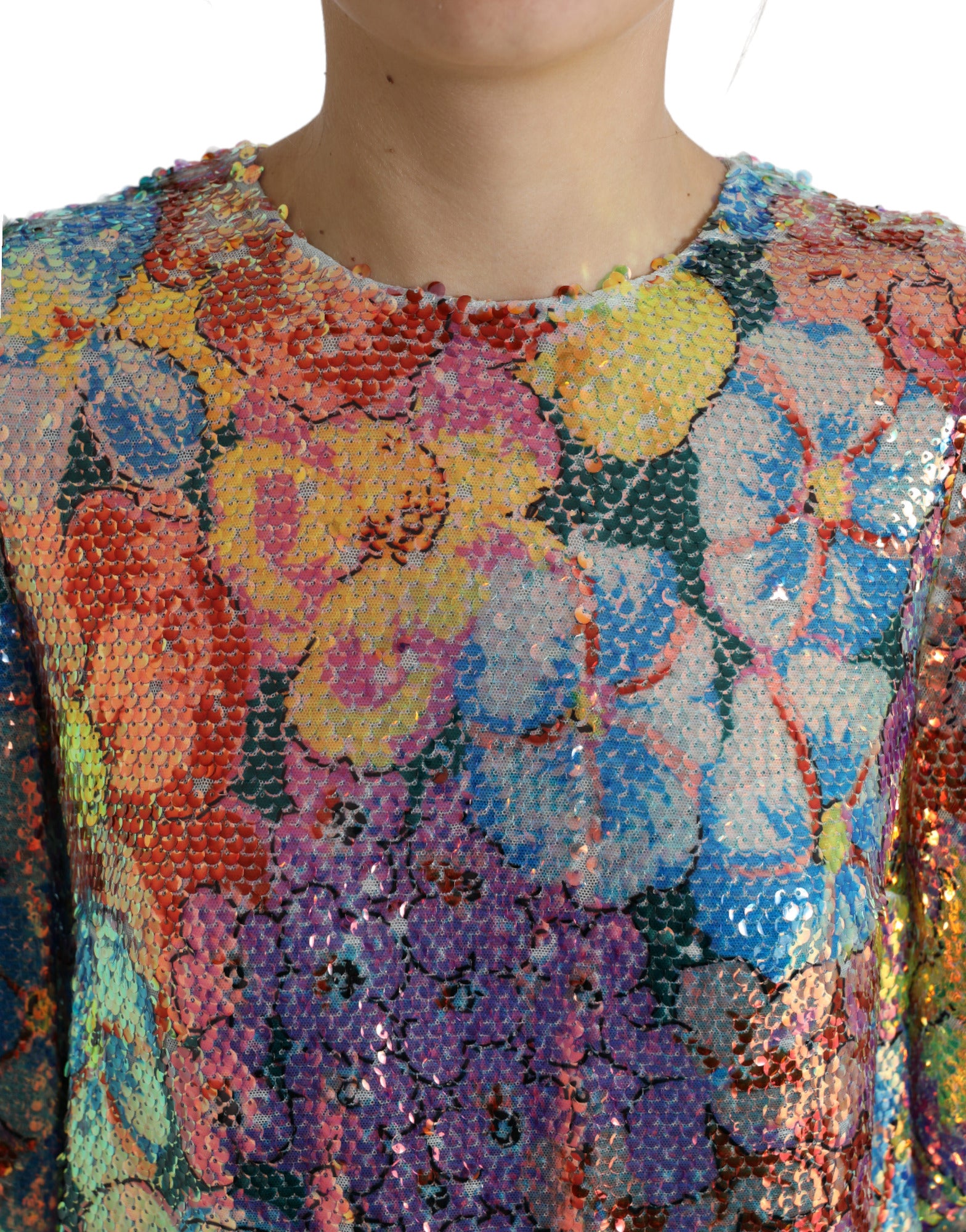 Rochie mini elegantă cu paiete florale Dolce &amp; Gabbana