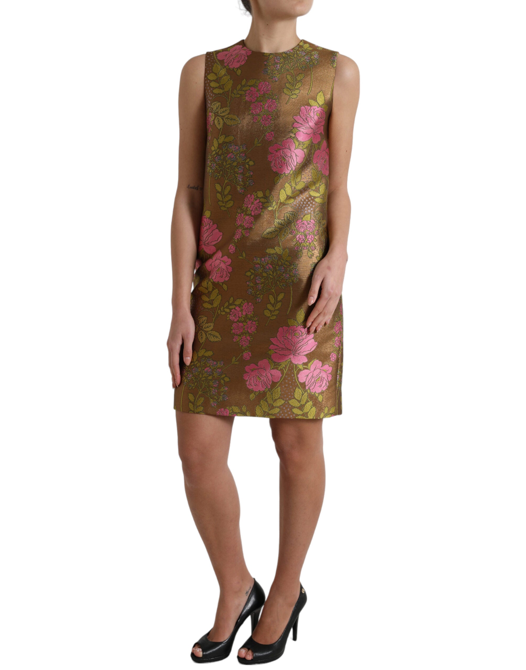 Rochie mini elegantă, fără mâneci, cu imprimeu floral Dolce &amp; Gabbana