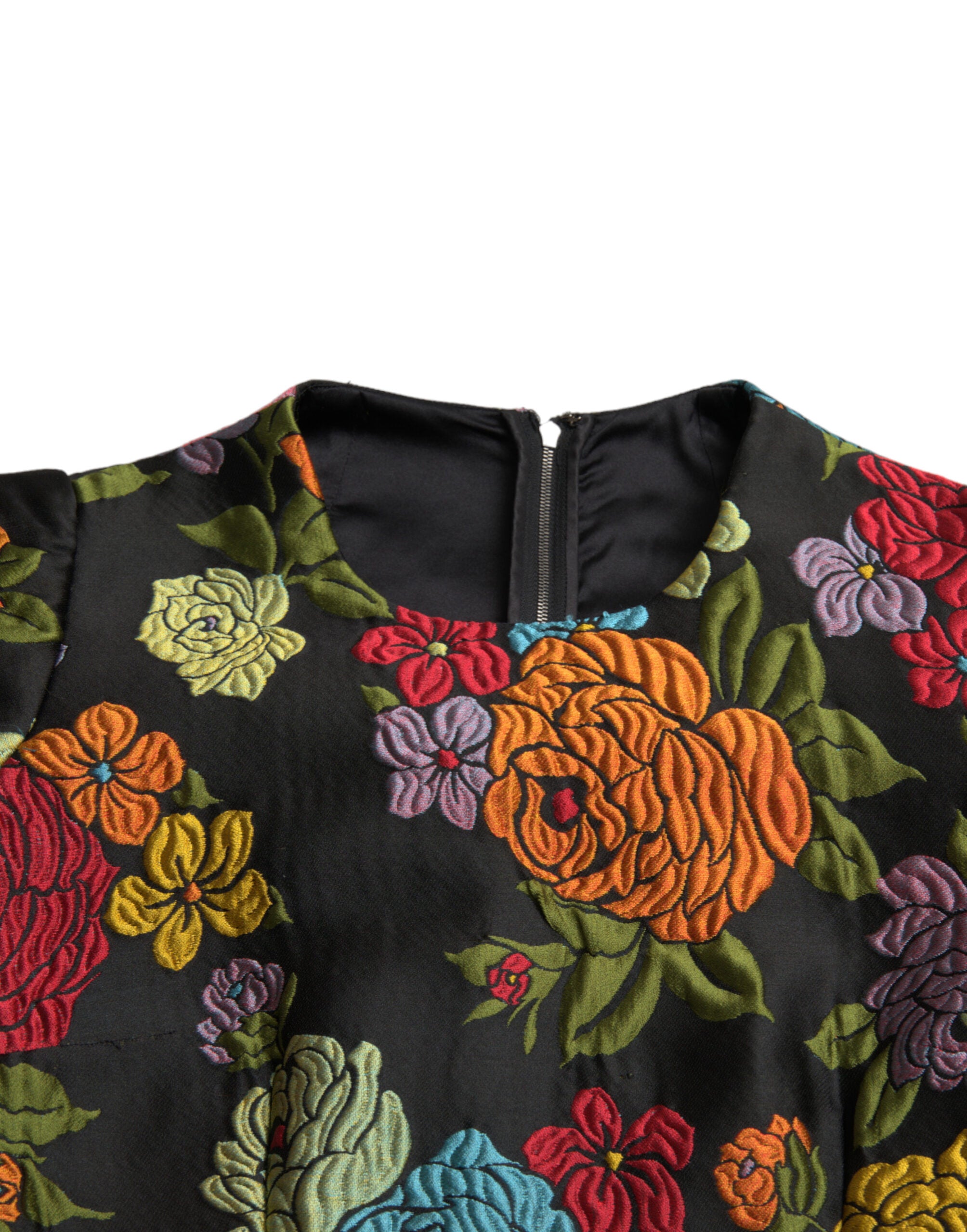 Rochie creion elegantă cu broderie florală Dolce &amp; Gabbana