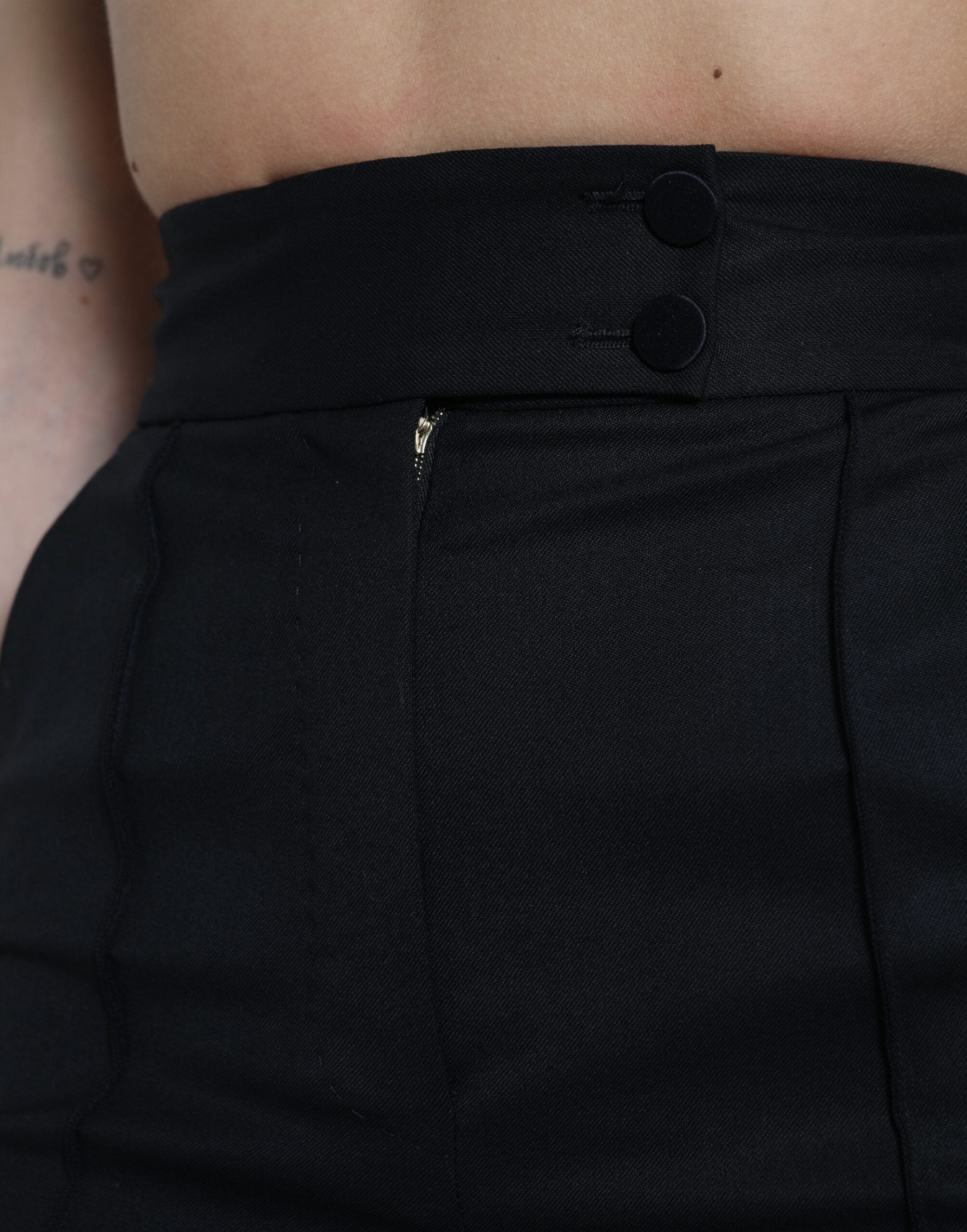 Dolce &amp; Gabbana Elegante hoch taillierte, konische Wollhose