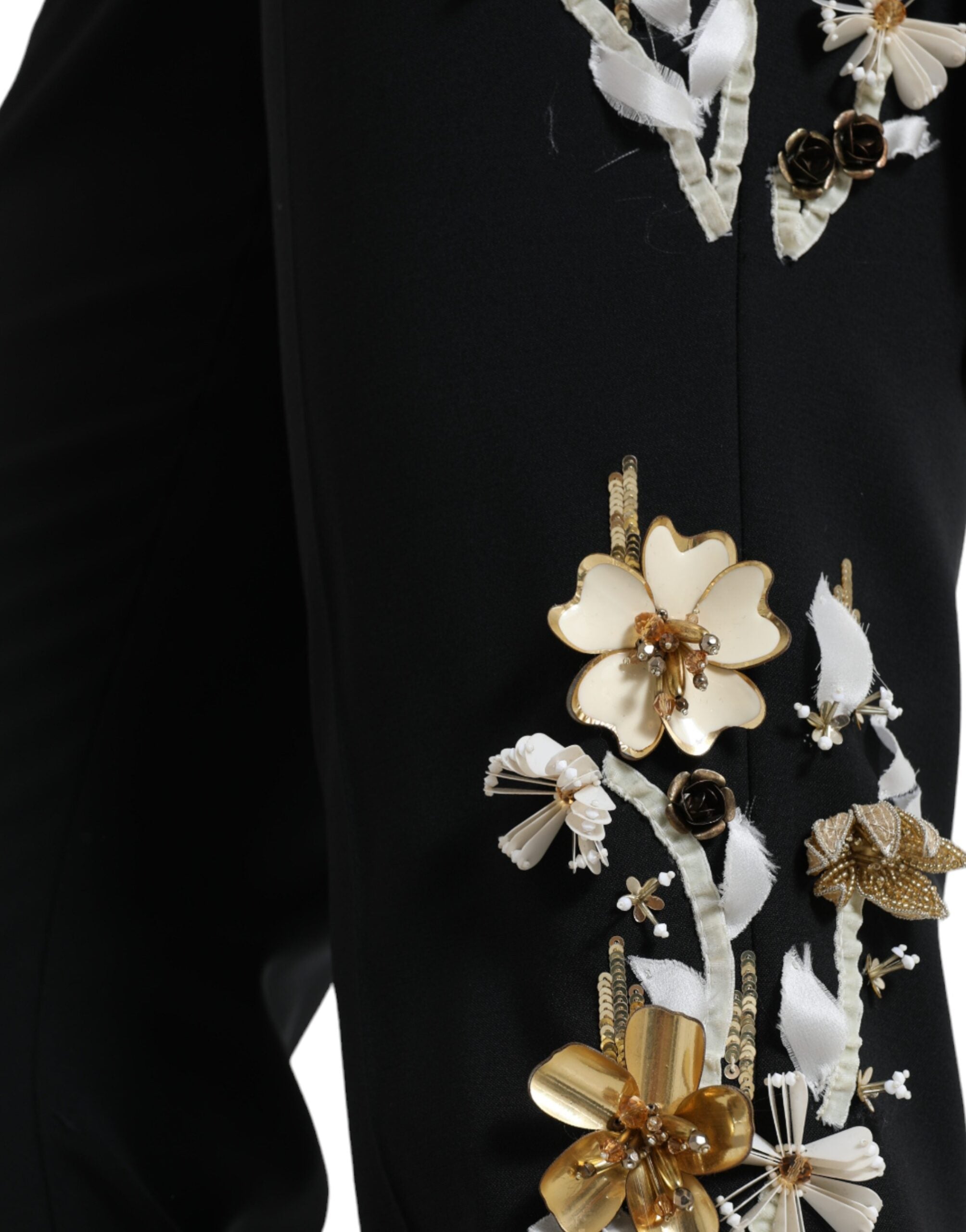 Dolce &amp; Gabbana – Elegante, hoch taillierte, konische Hose mit Blumenmuster