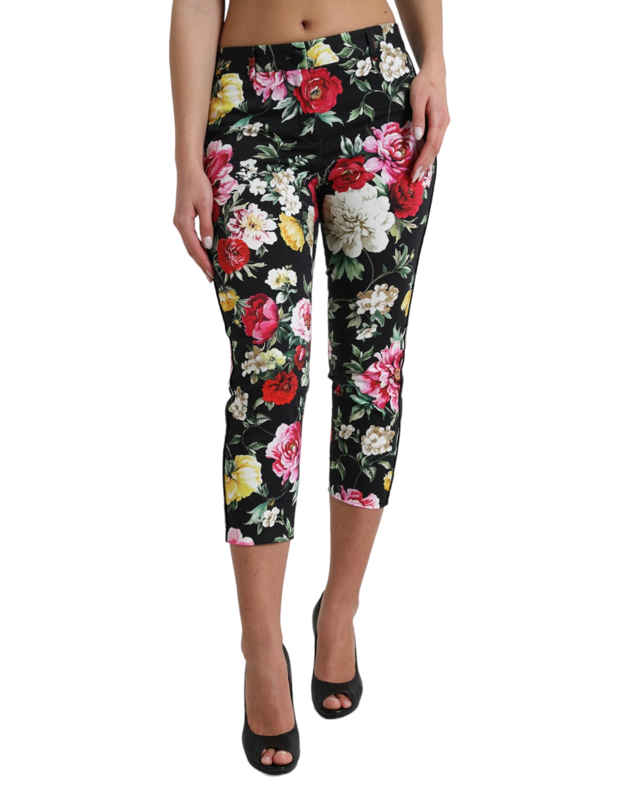 Dolce &amp; Gabbana – Elegante, mittelhohe, kurze Hose mit Blumenmuster