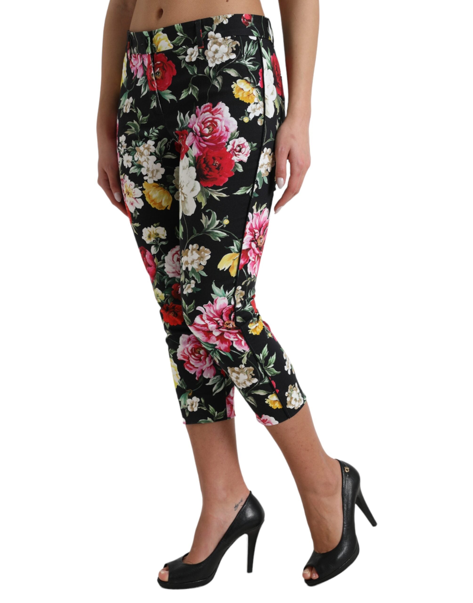 Dolce &amp; Gabbana – Elegante, mittelhohe, kurze Hose mit Blumenmuster