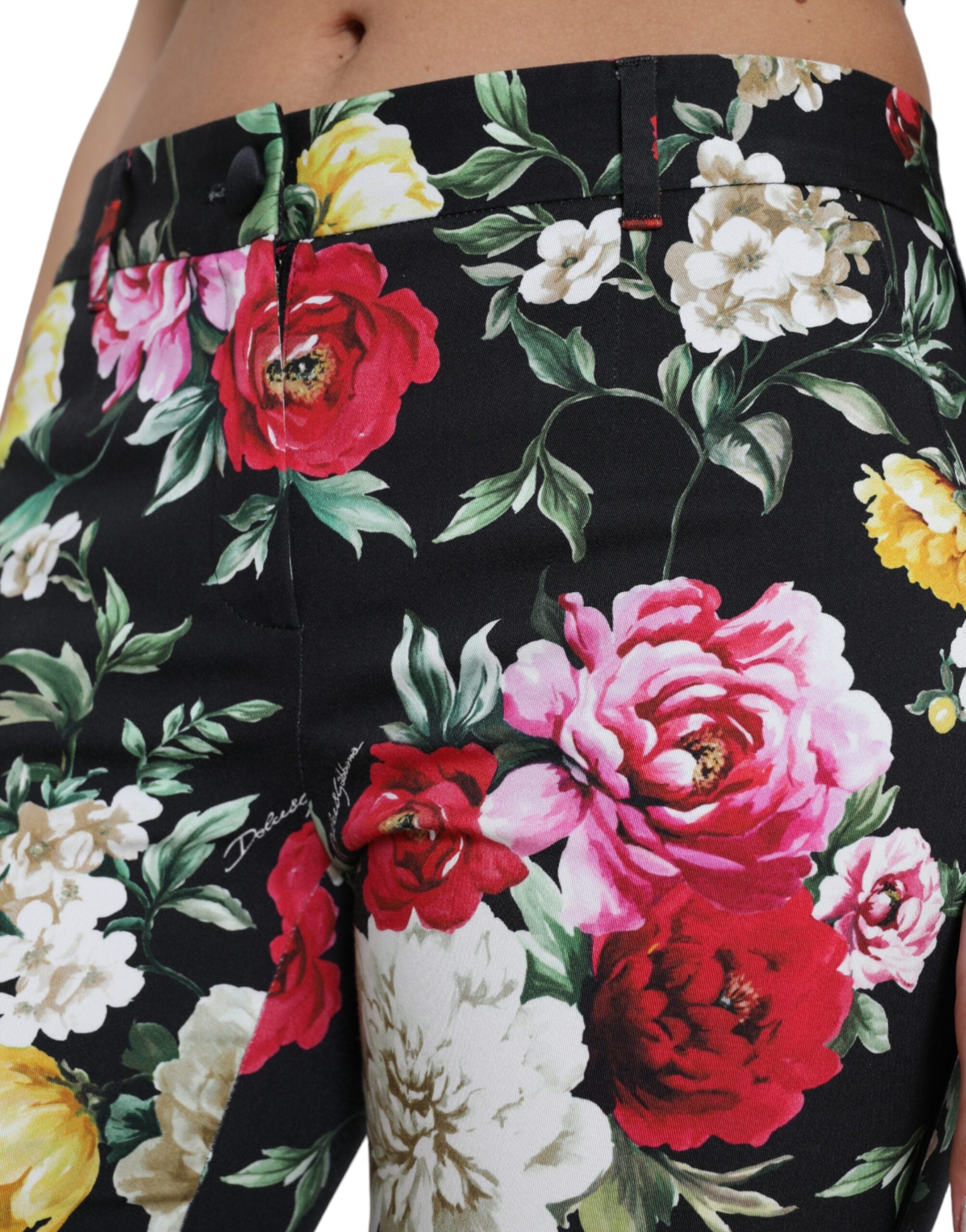Dolce &amp; Gabbana – Elegante, mittelhohe, kurze Hose mit Blumenmuster