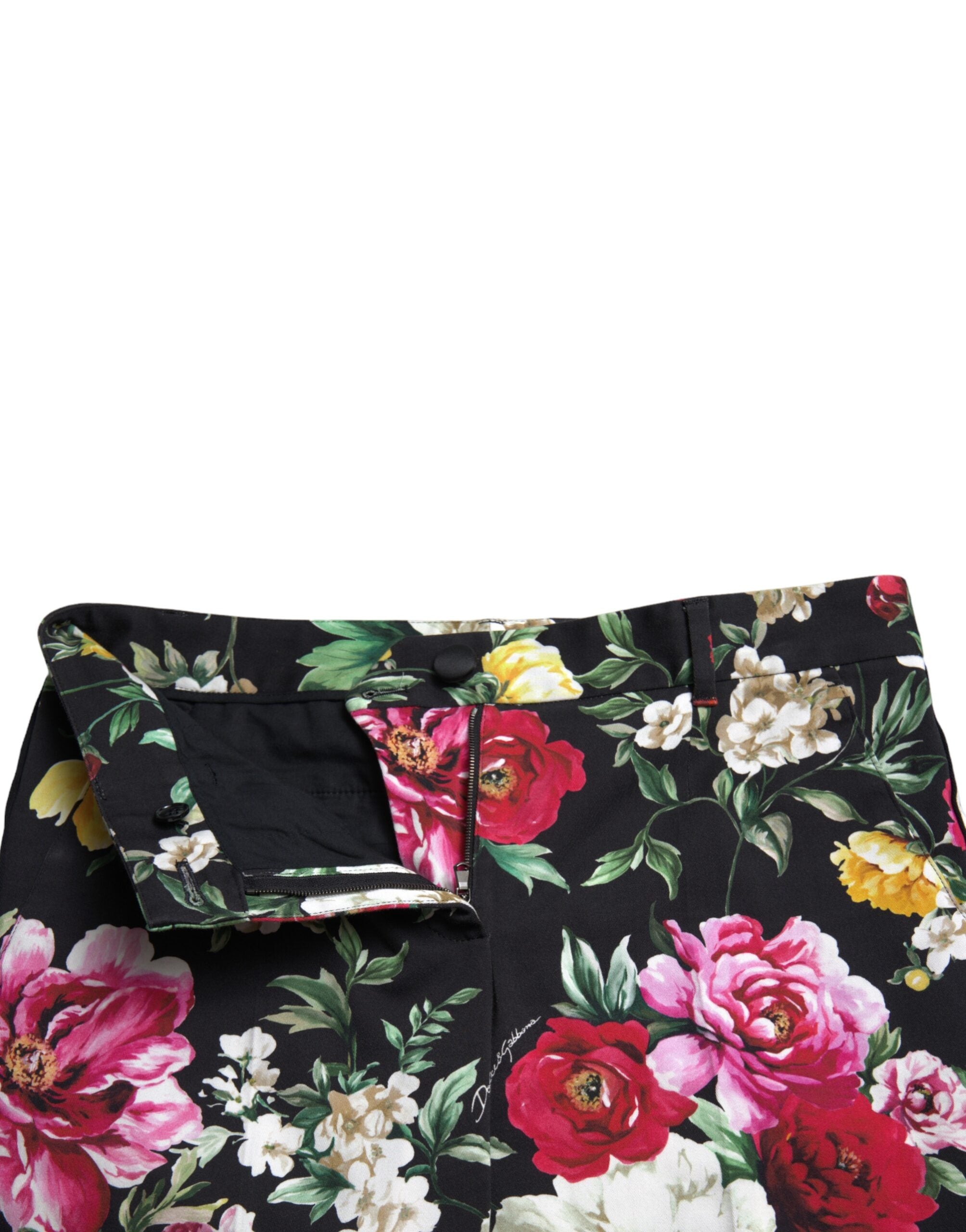 Dolce &amp; Gabbana – Elegante, mittelhohe, kurze Hose mit Blumenmuster