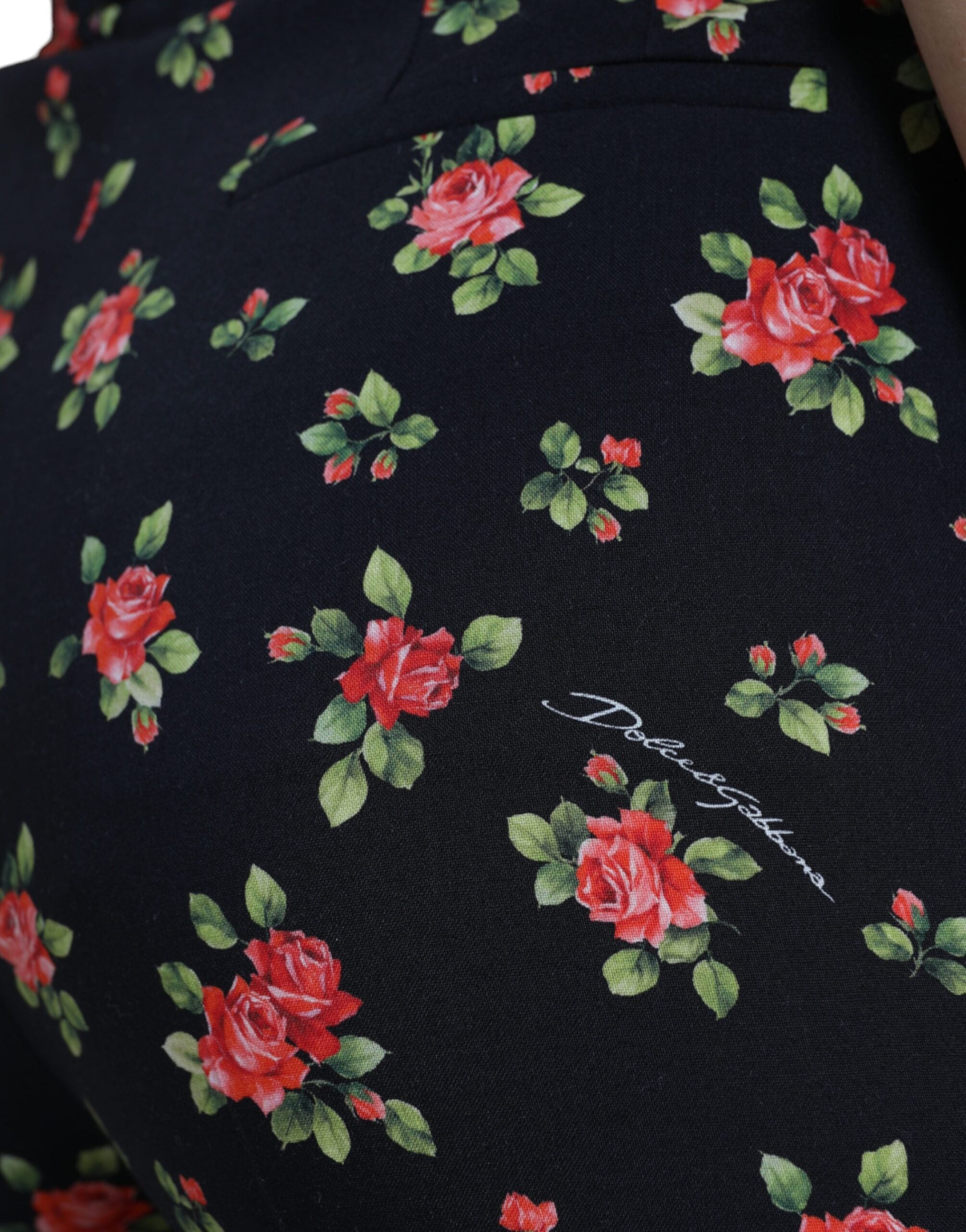Dolce &amp; Gabbana Elegante hoch taillierte, florale Tapered-Hose