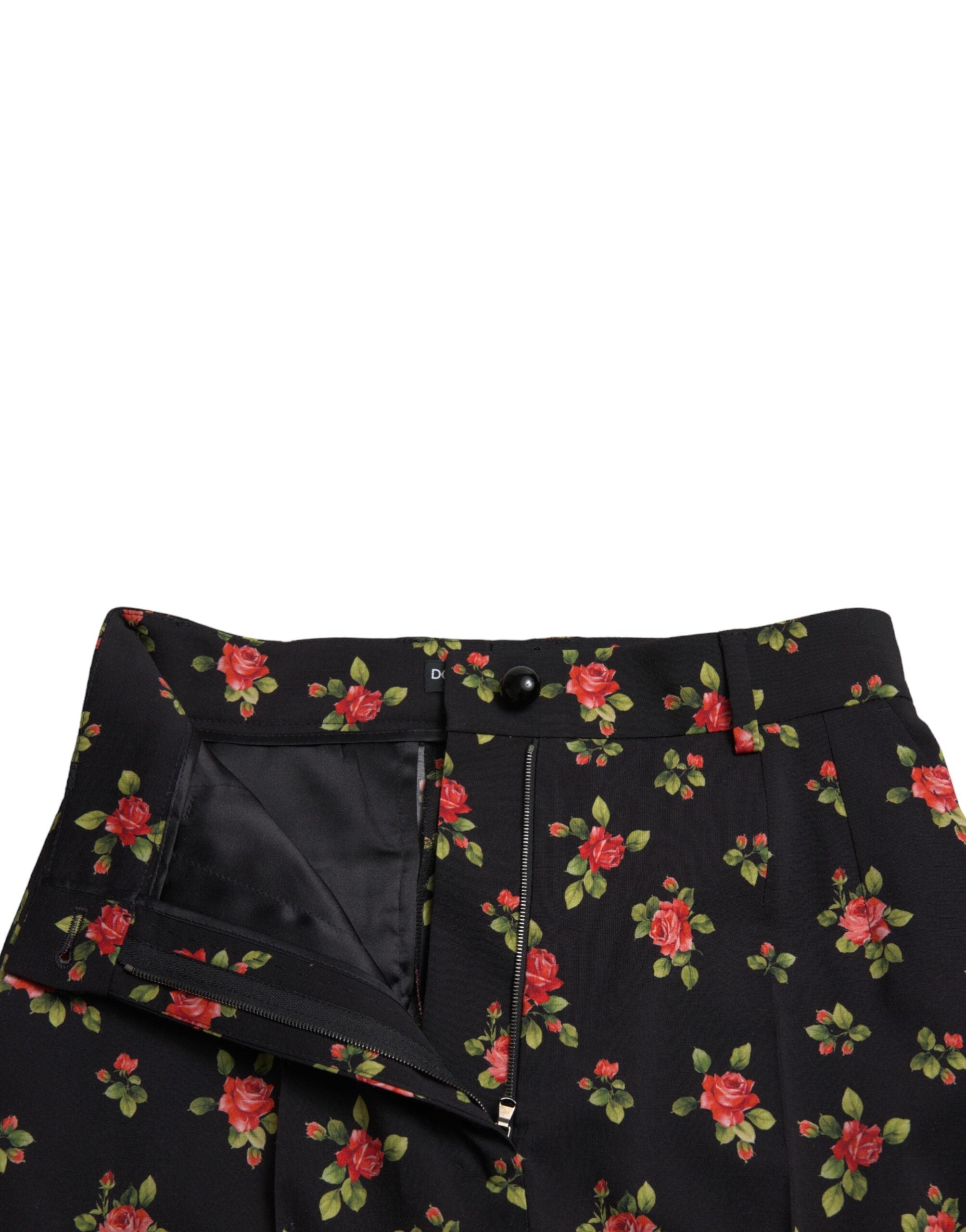 Dolce &amp; Gabbana Elegante hoch taillierte, florale Tapered-Hose