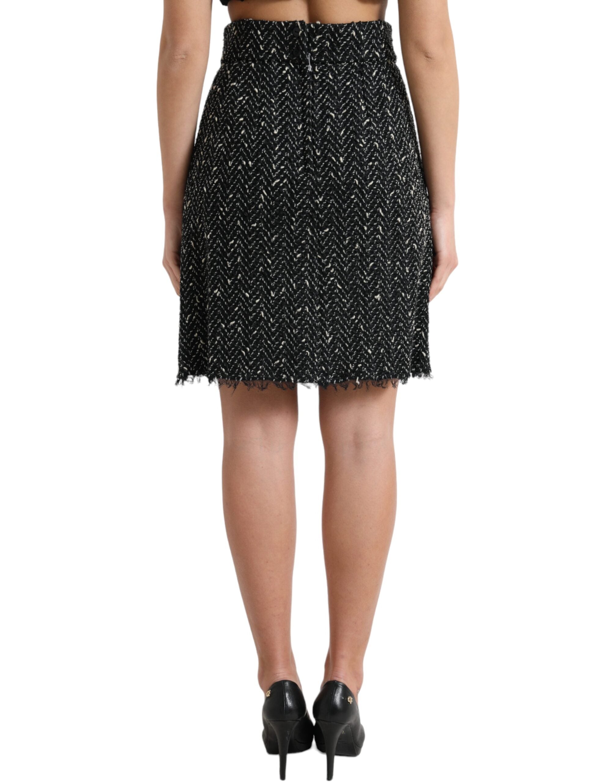 Dolce &amp; Gabbana Fustă mini elegantă din tweed cu talie înaltă