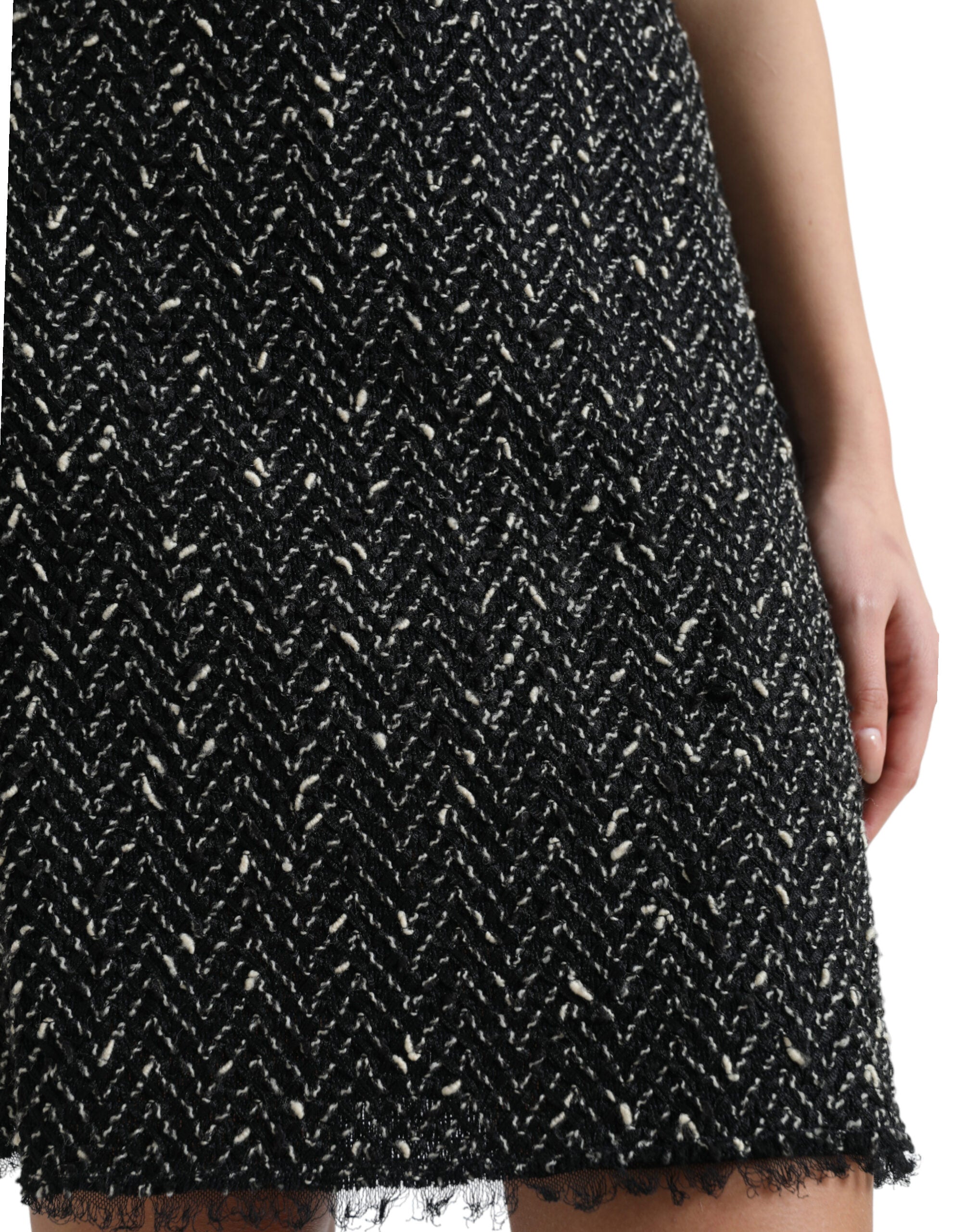 Dolce &amp; Gabbana Fustă mini elegantă din tweed cu talie înaltă