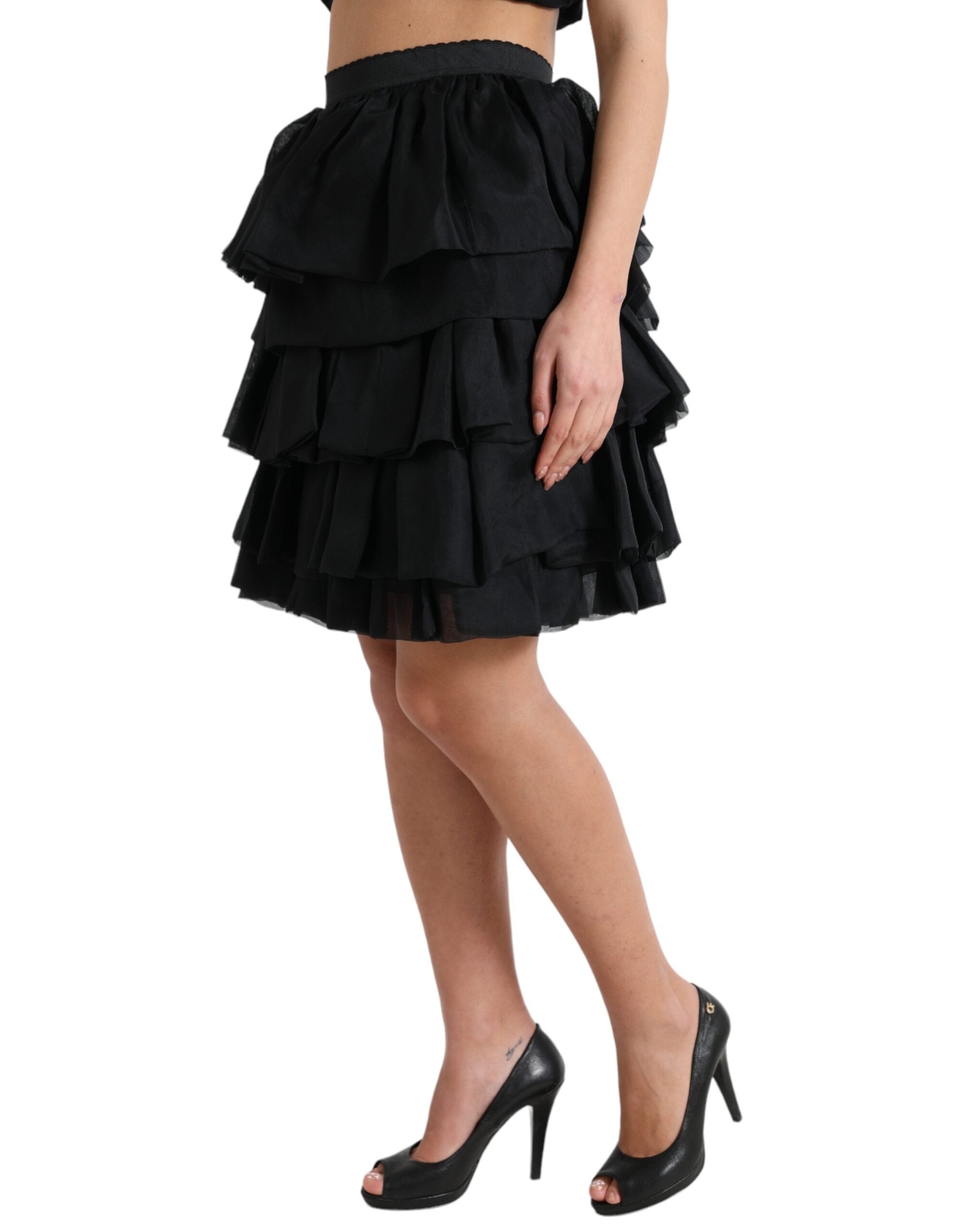 Dolce &amp; Gabbana Eleganter gestufter Minirock in A-Linie