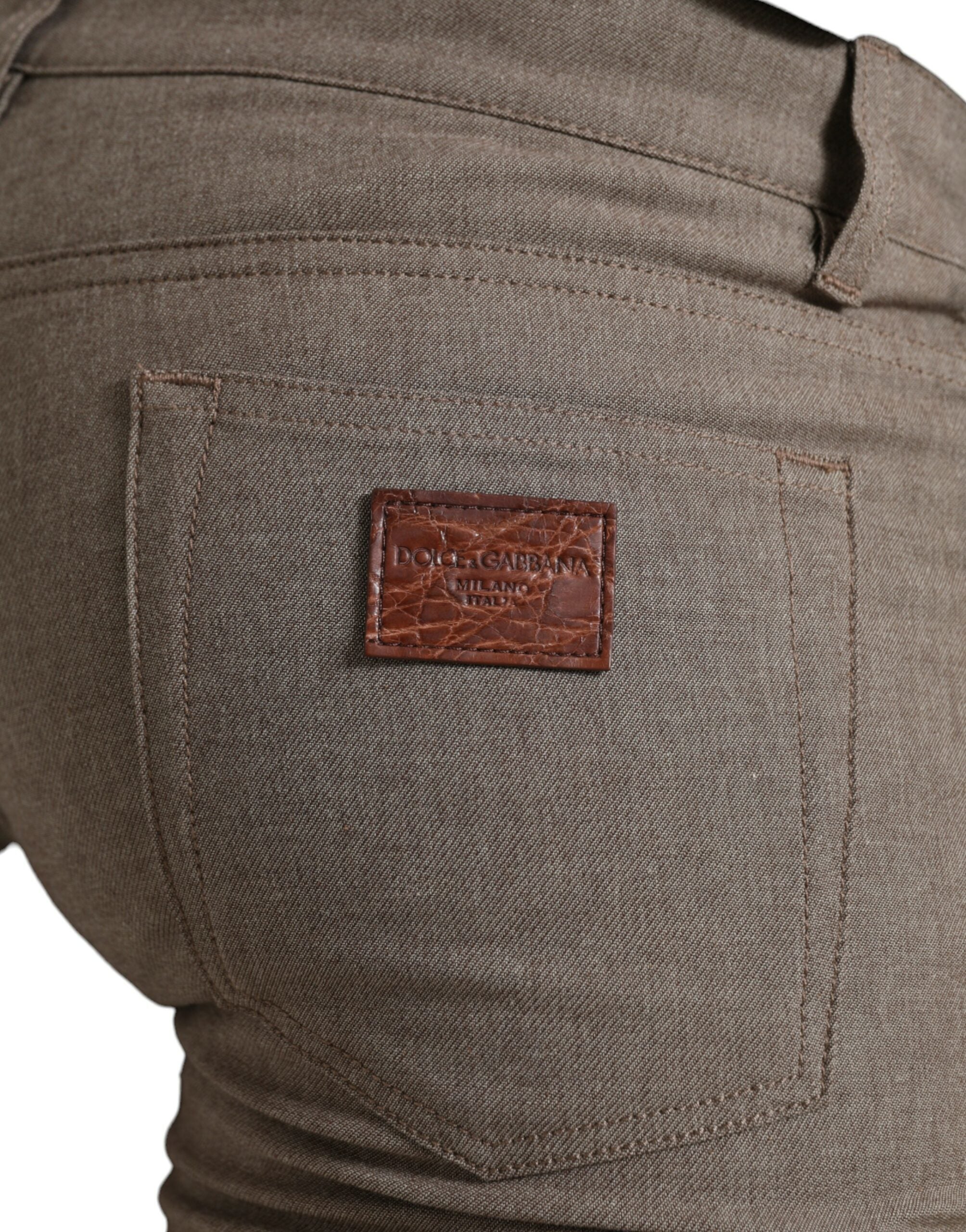 Dolce &amp; Gabbana Elegante braune Skinny-Hose aus Baumwollstretch