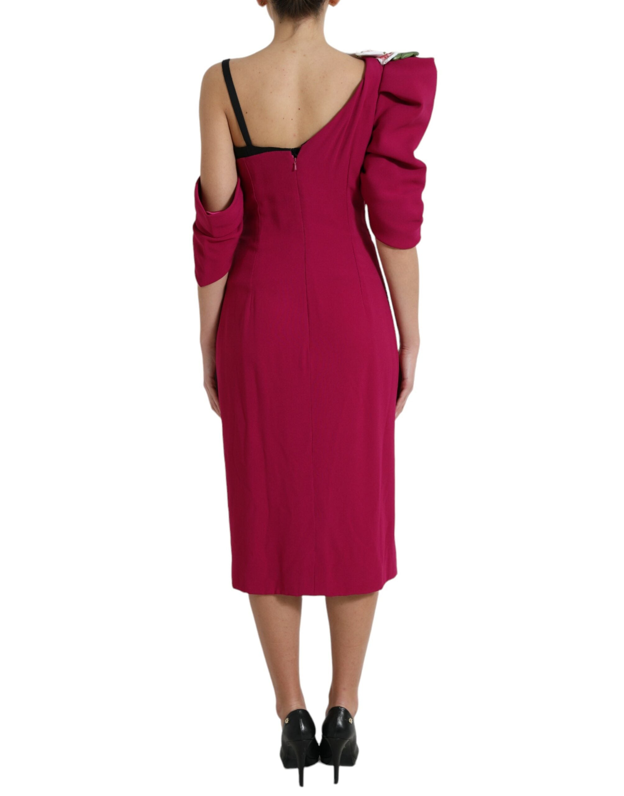 Rochie midi elegantă din mătase violet Dolce &amp; Gabbana