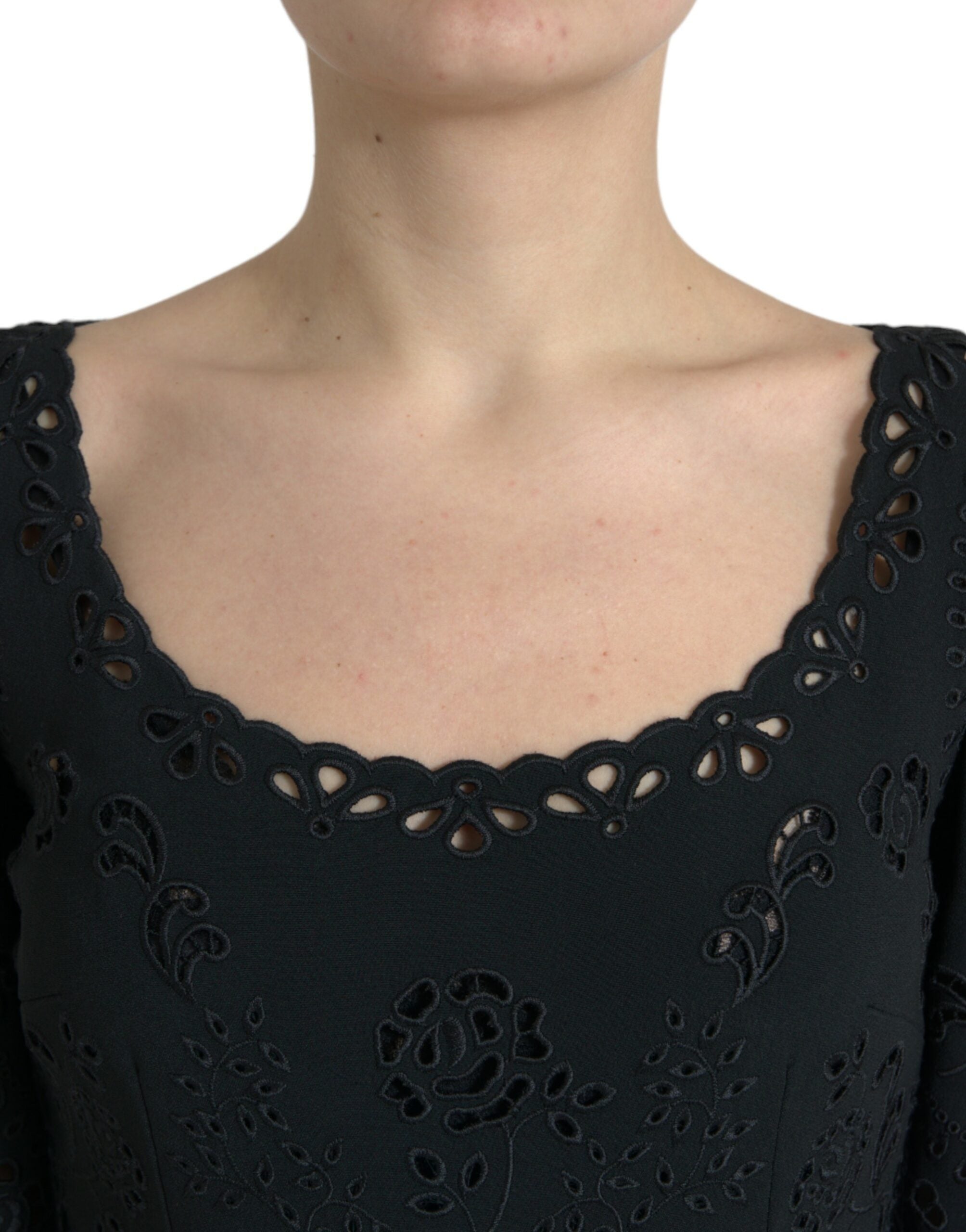 Rochie midi mulată cu imprimeu floral Dolce &amp; Gabbana neagră