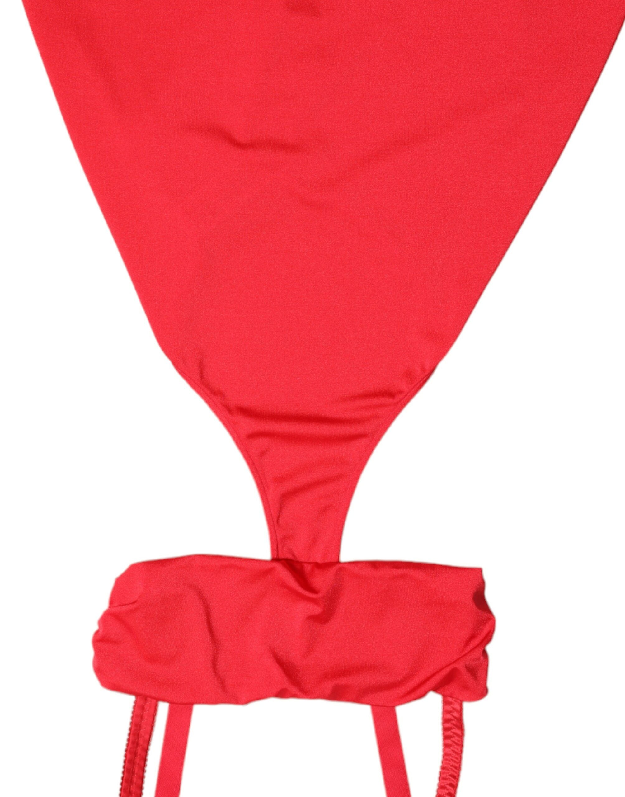 Rochie mini mulată Dolce &amp; Gabbana Exquisite Red Out cu decupaj