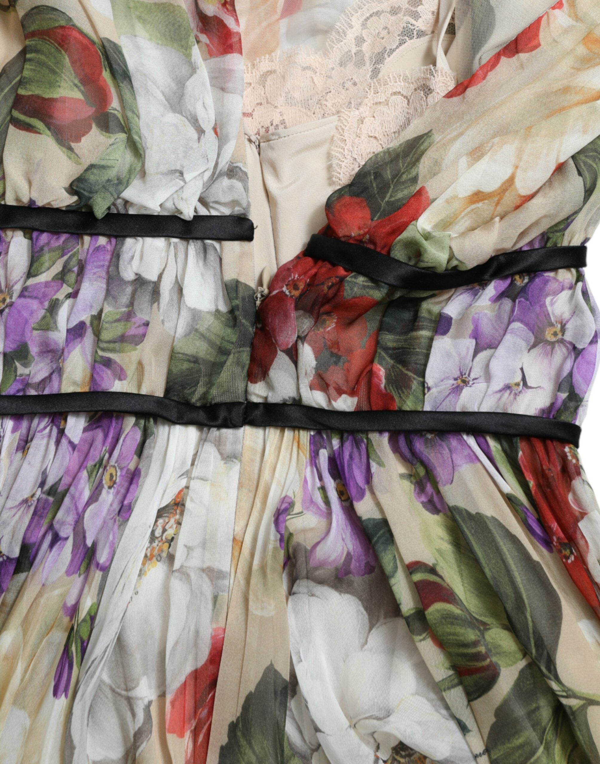 Rochie mini din șifon de mătase cu imprimeu floral Dolce &amp; Gabbana