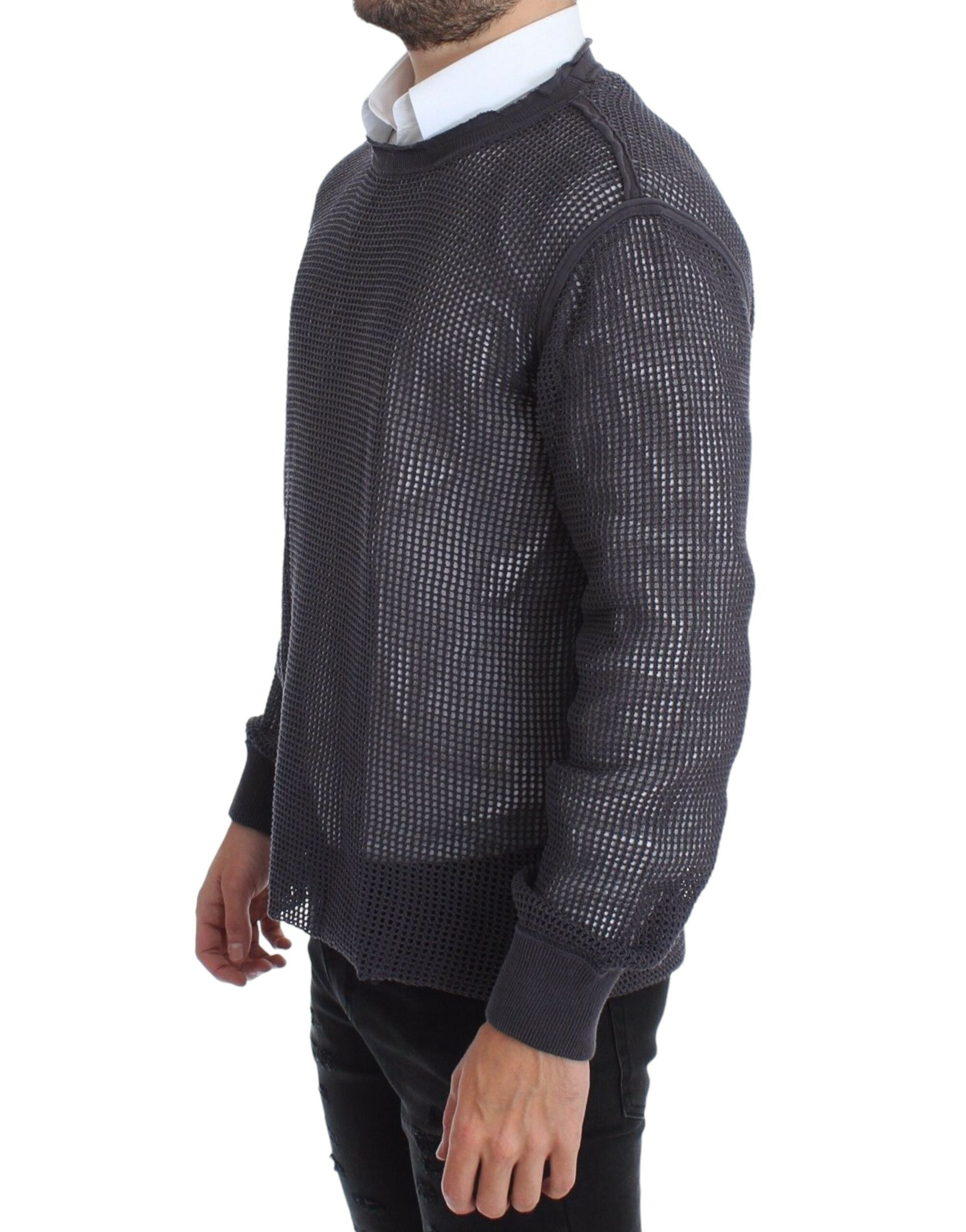 Dolce &amp; Gabbana – Eleganter Netzpullover mit Rundhalsausschnitt in Hellviolett