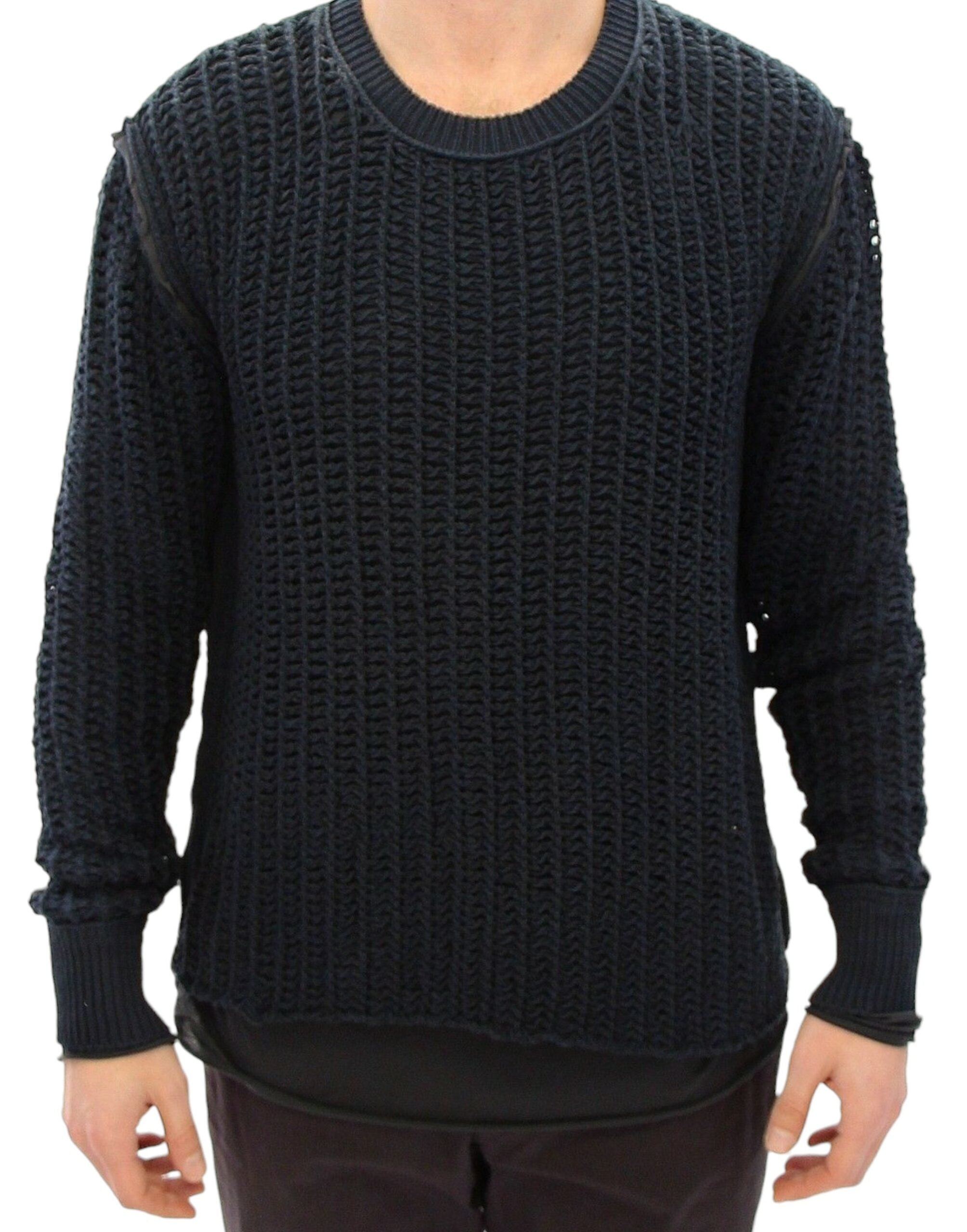 Dolce &amp; Gabbana Eleganter blau-schwarzer Lagenpullover