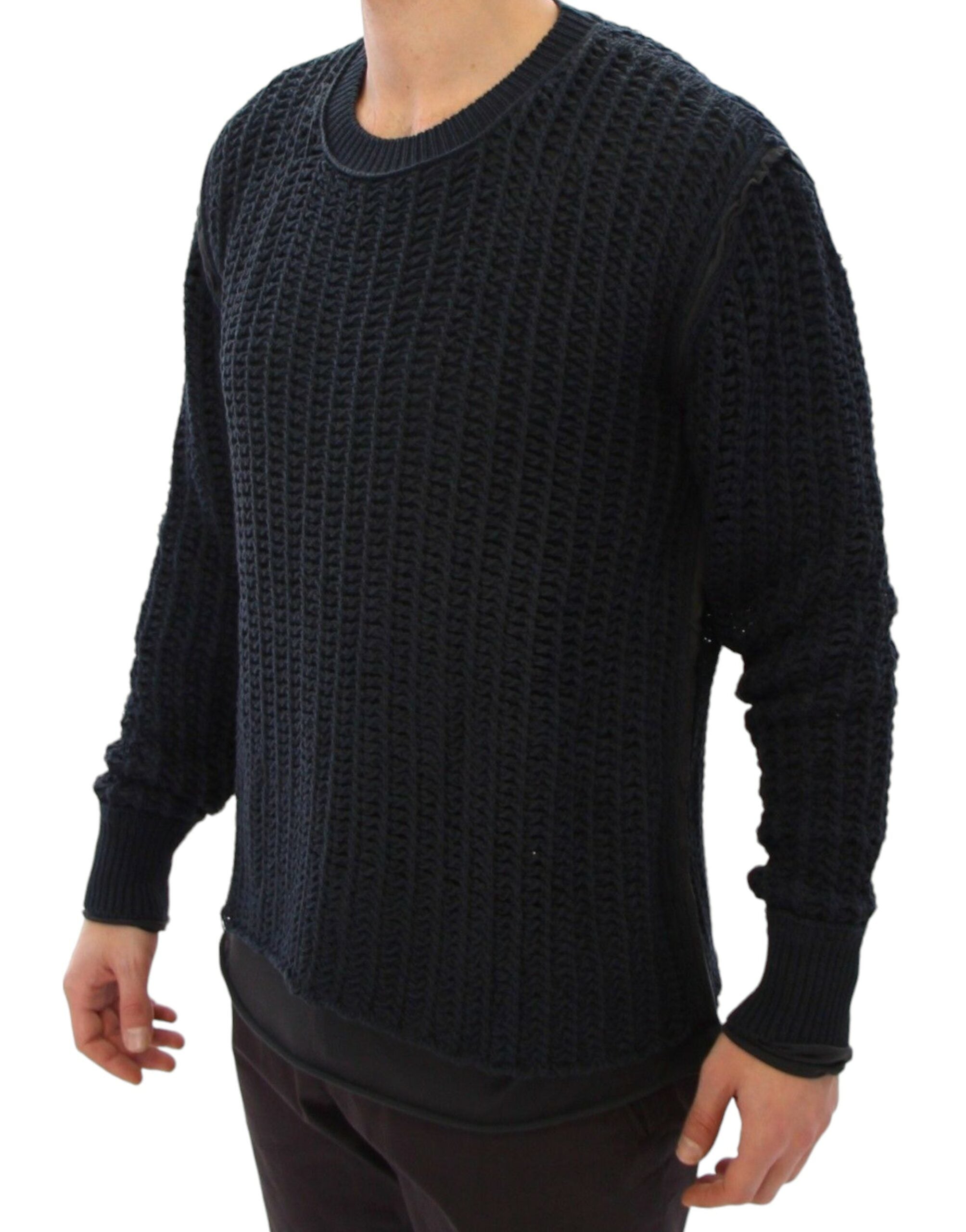 Dolce &amp; Gabbana Eleganter blau-schwarzer Lagenpullover