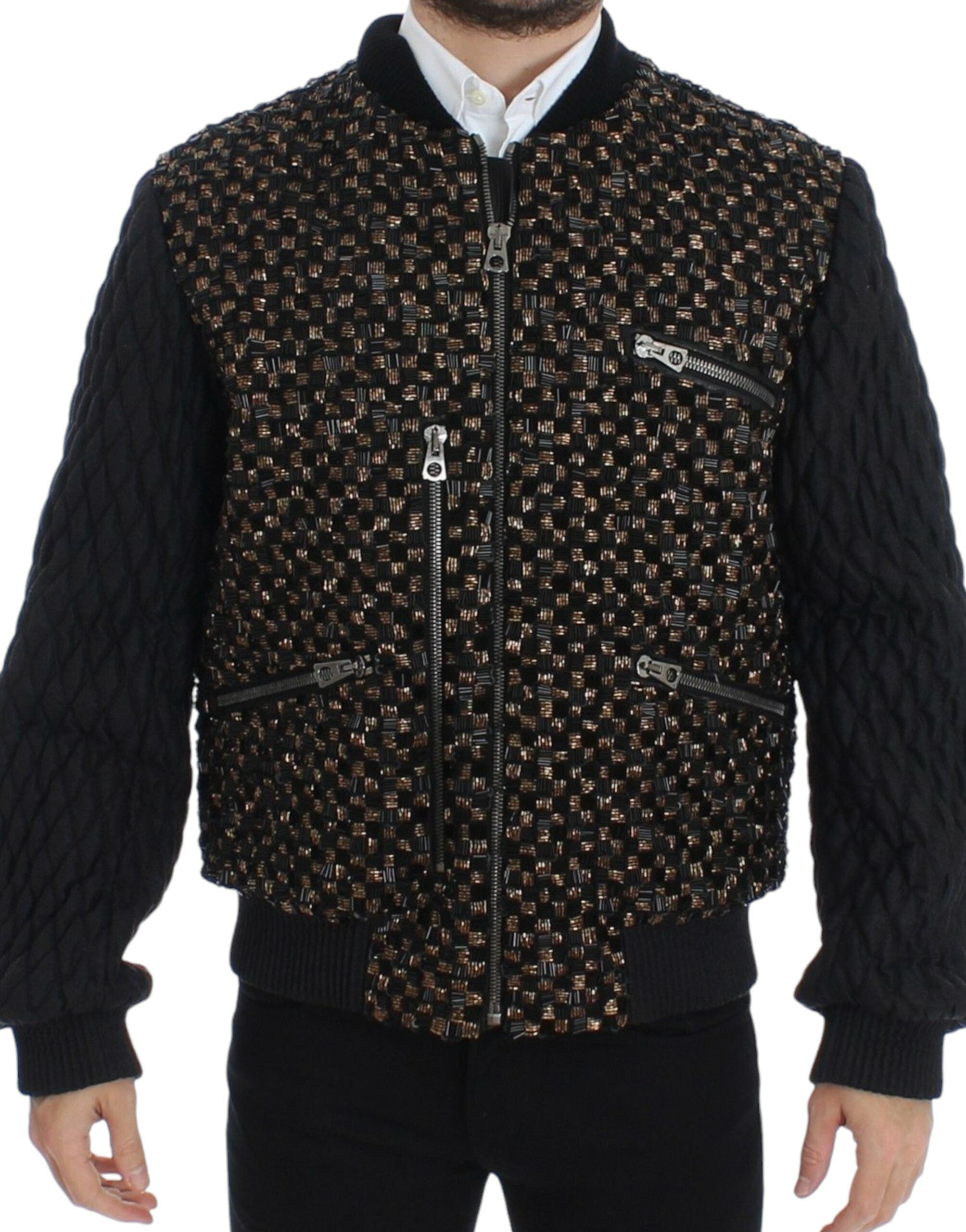 Dolce &amp; Gabbana Elegante schwarze Designerjacke mit Pailletten
