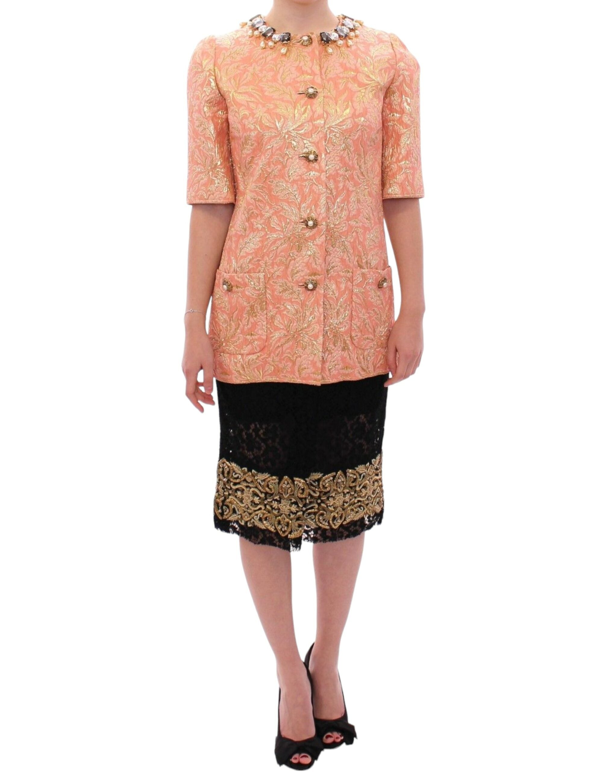 Dolce &amp; Gabbana – Exklusive Manteljacke aus Kristallbrokat